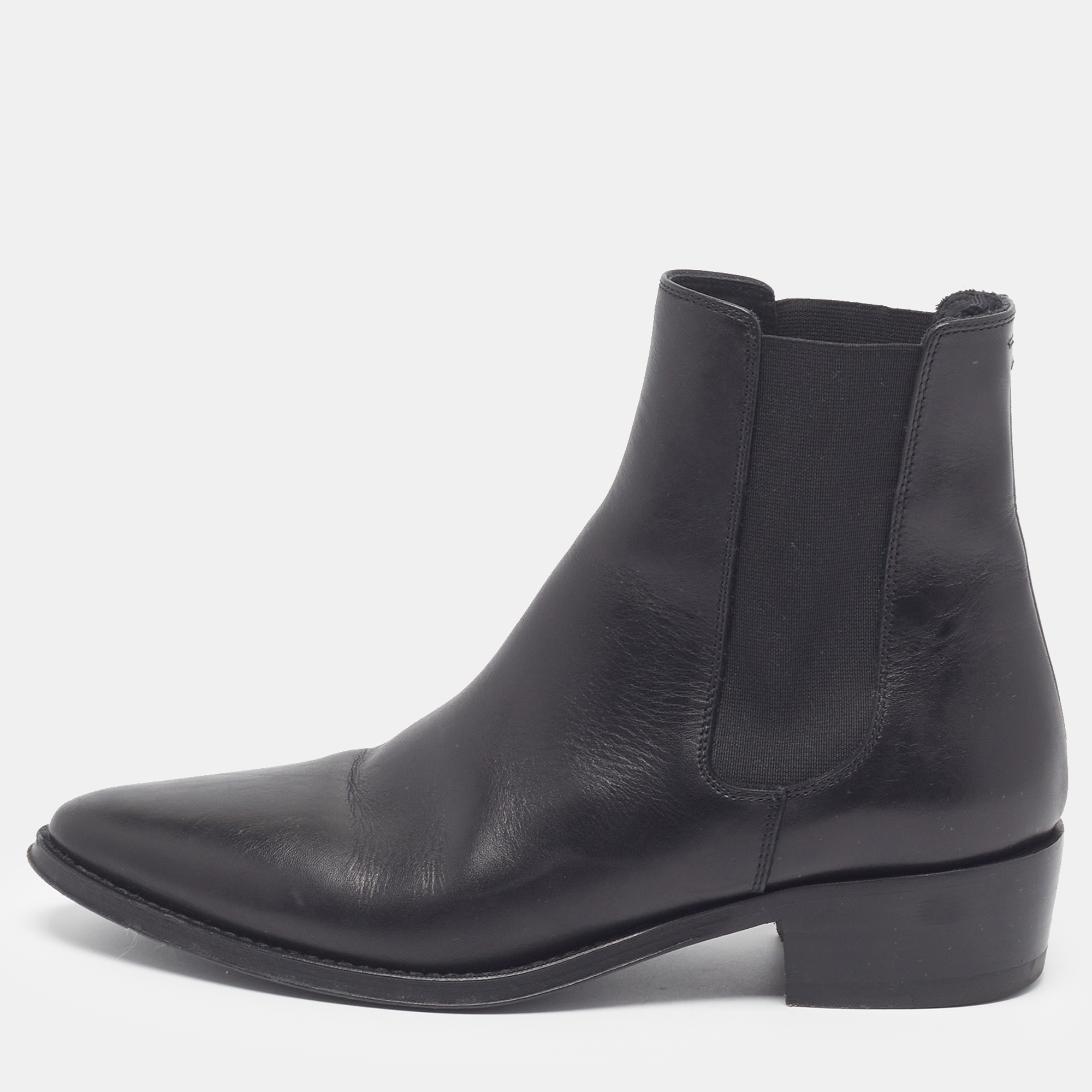 Celine Size 37 Black Leather Chelsea Boots