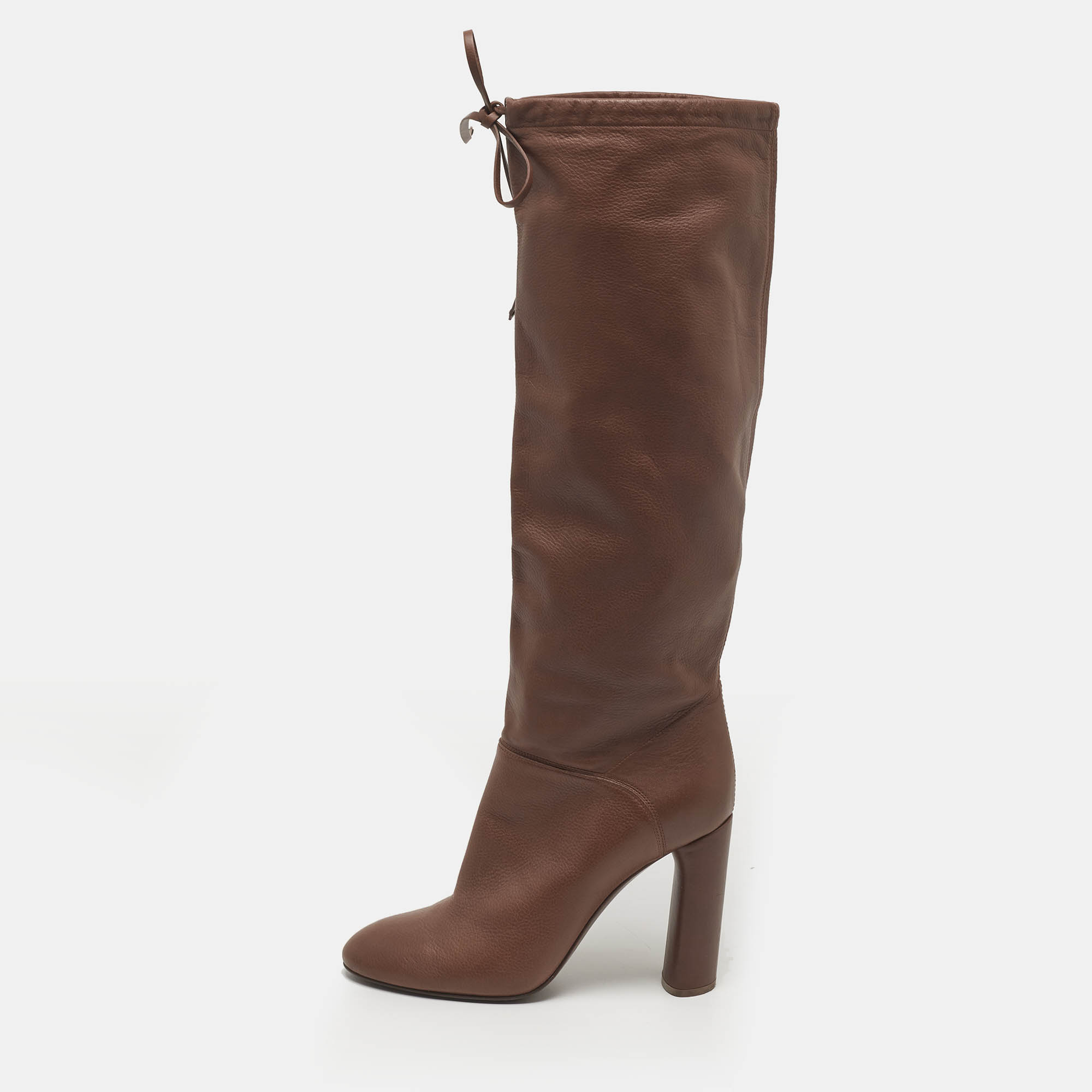 Casadei Tango Size 37 Brown Leather Knee Length Boots