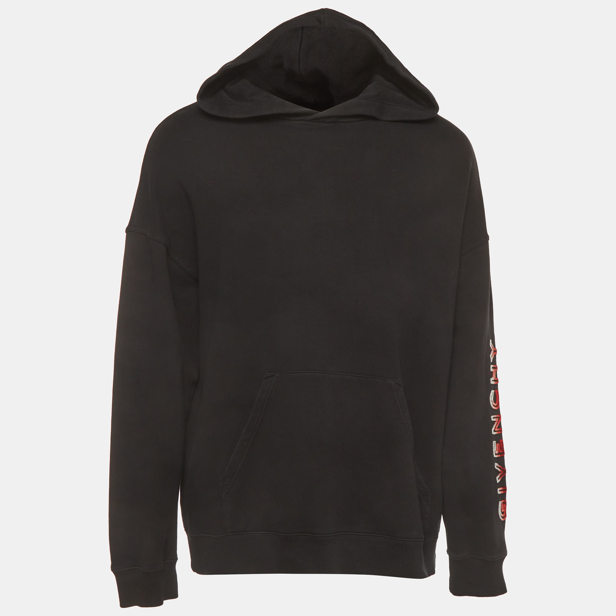Givenchy Black Jersey Long Sleeve Hoodie XL