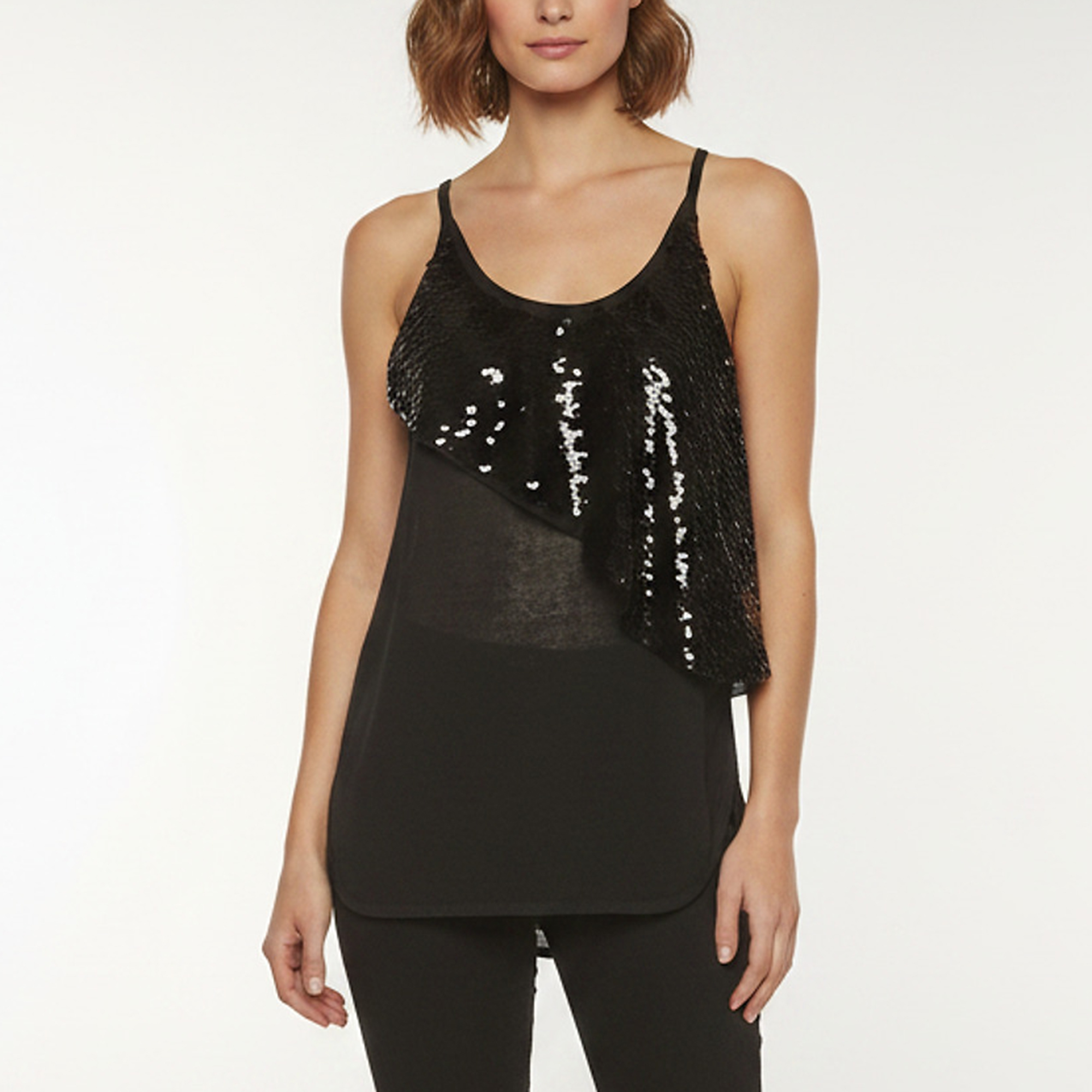 Louis Vuitton Black Sequin Embellished Knit Sleeveless Top M