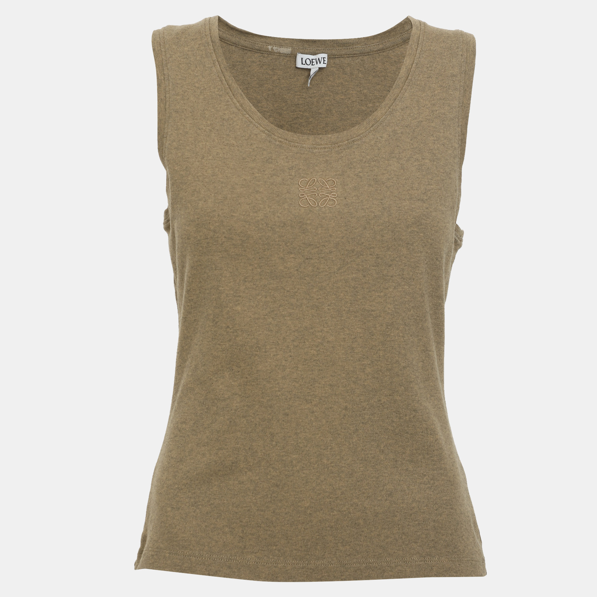 Loewe Green Jersey Anagram Embroidered Tank Top L