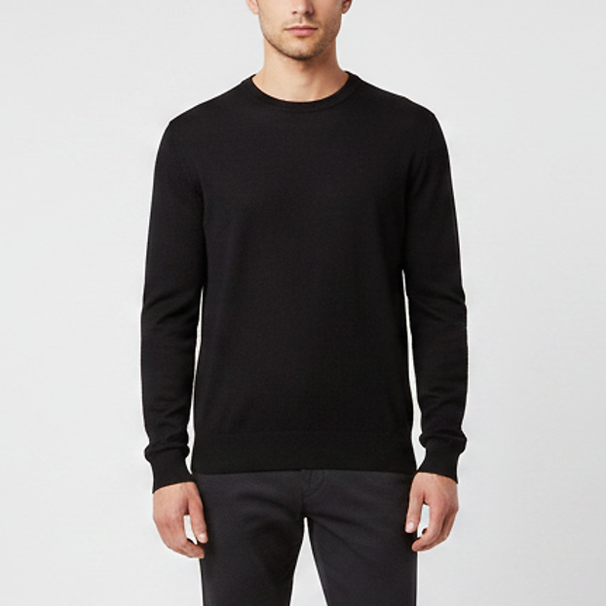 Balenciaga Black Logo Wool Knit Crewneck Pullover L