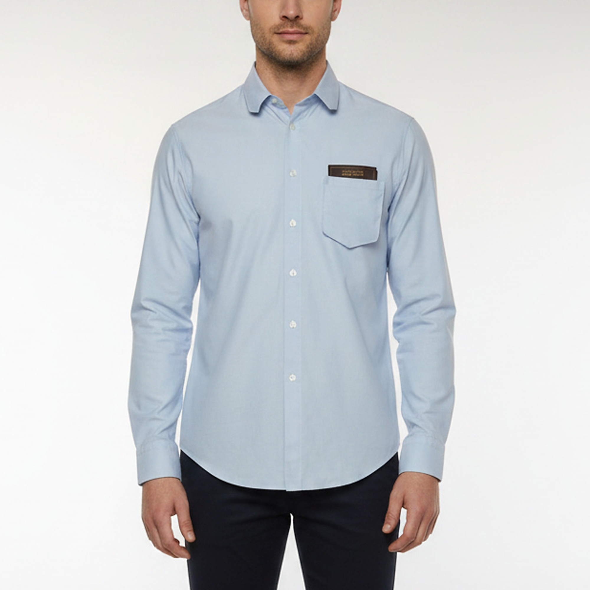 Louis Vuitton Blue Oxford Cotton Button Up Shirt M