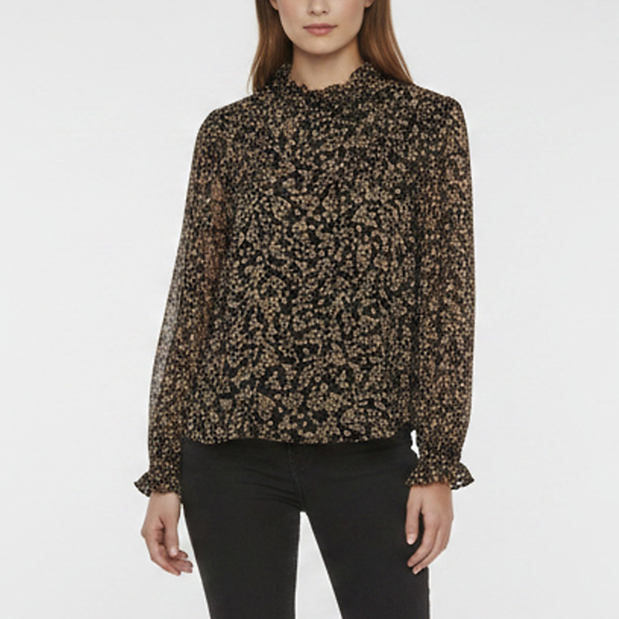 Isabel Marant Etoile Black Floral Print Cotton Dubna Top S