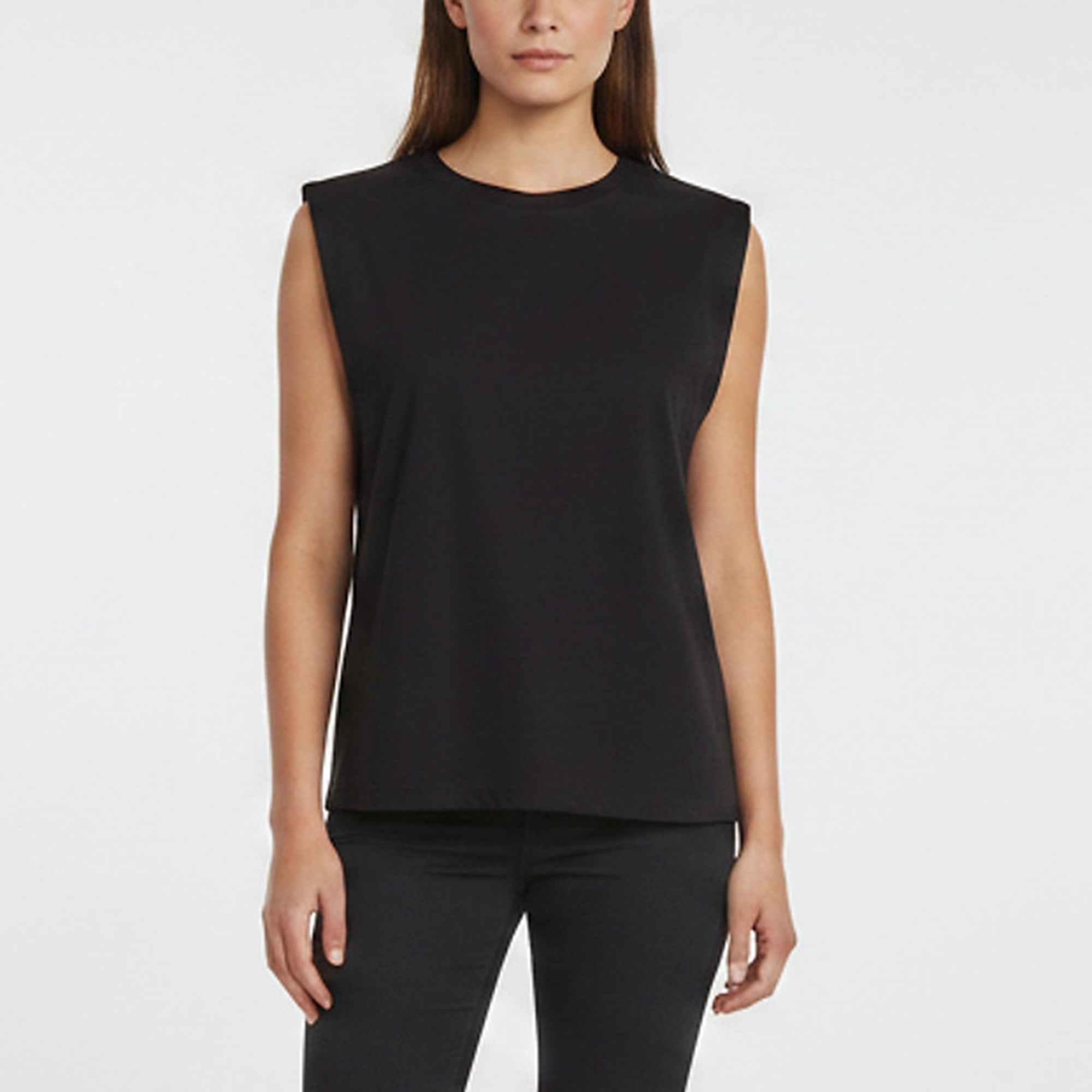 All Saints Black Jersey Sleeveless Coni Tank Top S