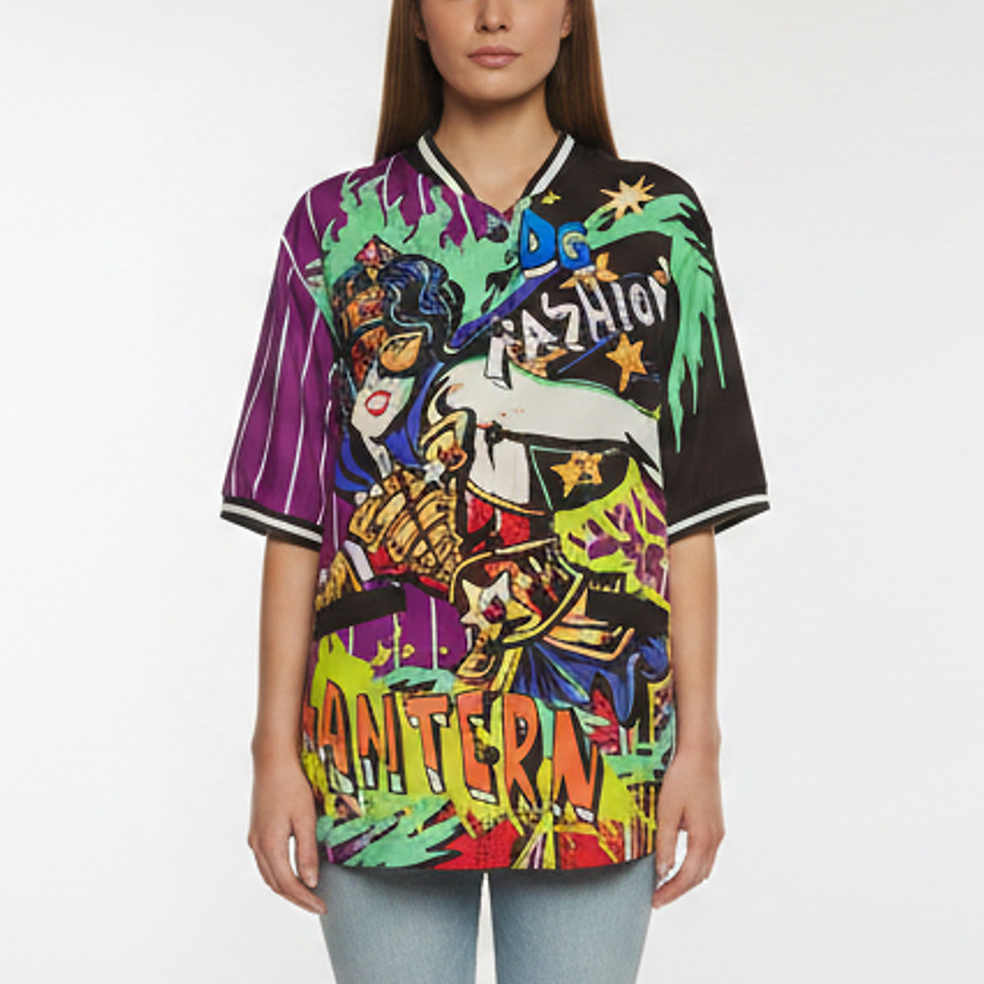 Dolce & Gabbana Multicolor Printed Crepe Short Sleeve Top XS