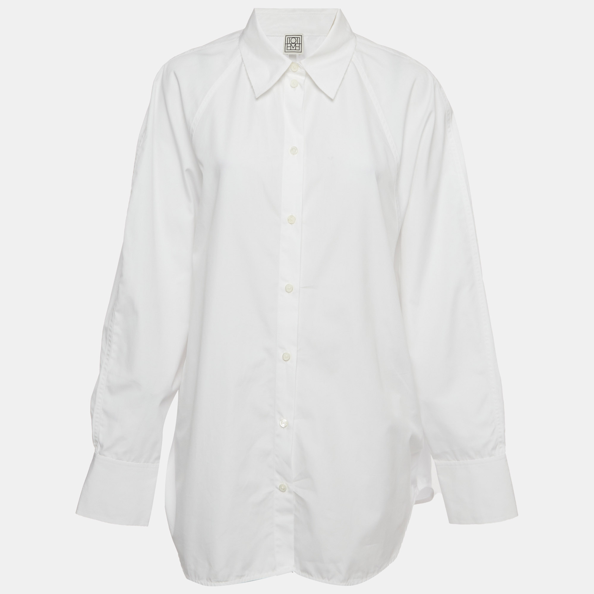 Toteme White Cotton Raw Raglan Oversized Shirt M