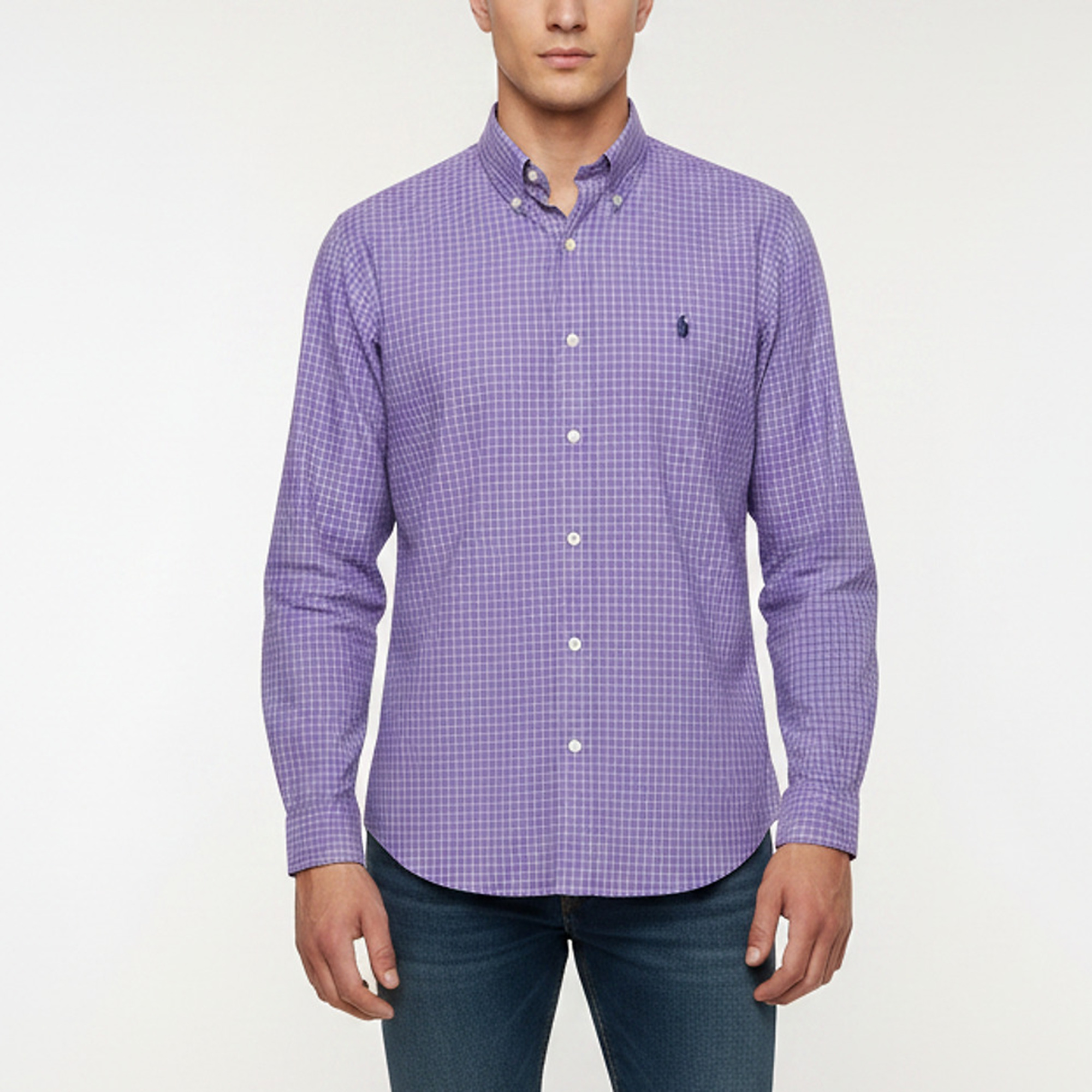 Ralph Lauren Purple Check Cotton Button Down Shirt S