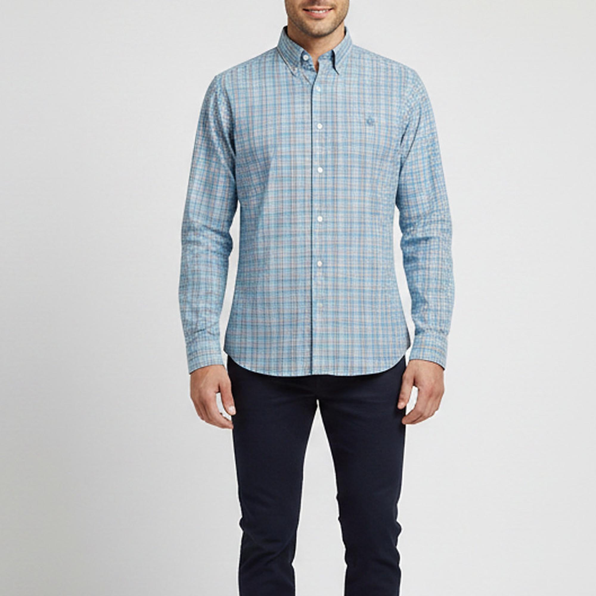 Polo Ralph Lauren Blue Plaid Poplin Button Down Shirt S