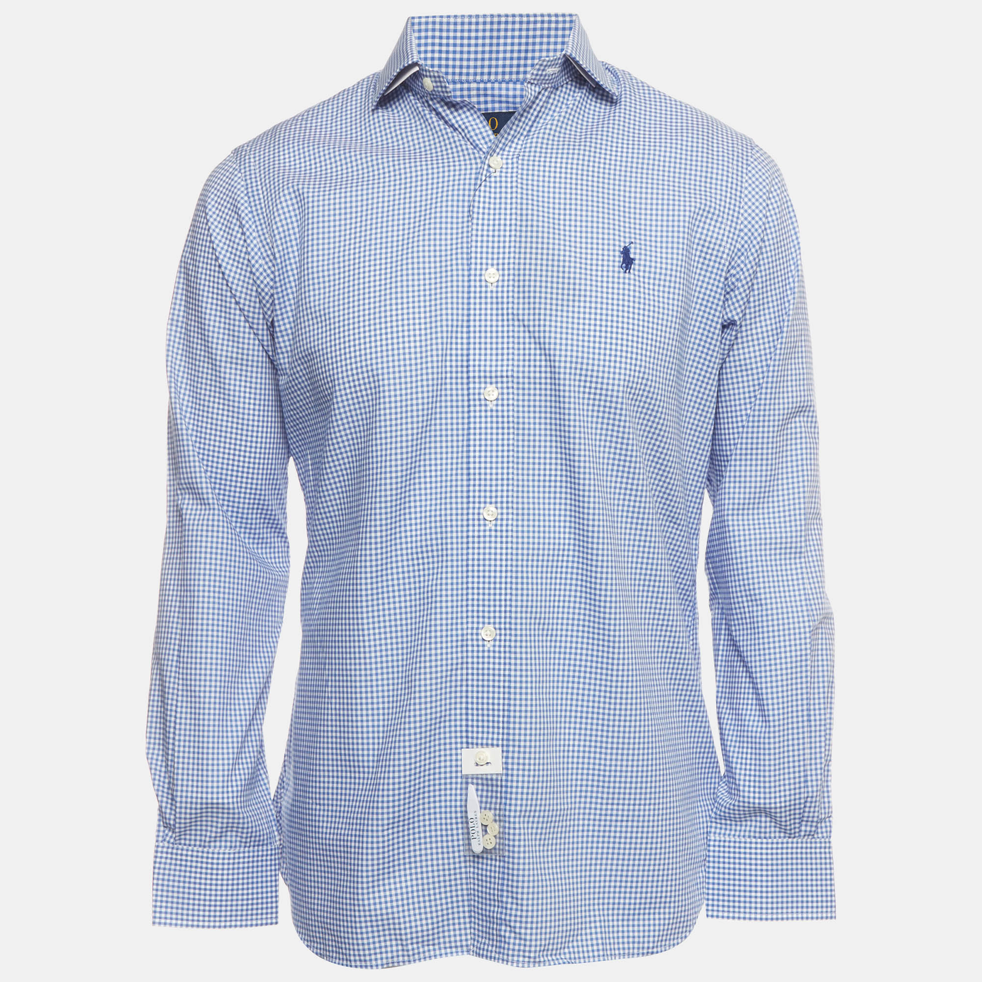 Polo Ralph Lauren Blue Gingham Cotton Button Down Shirt S