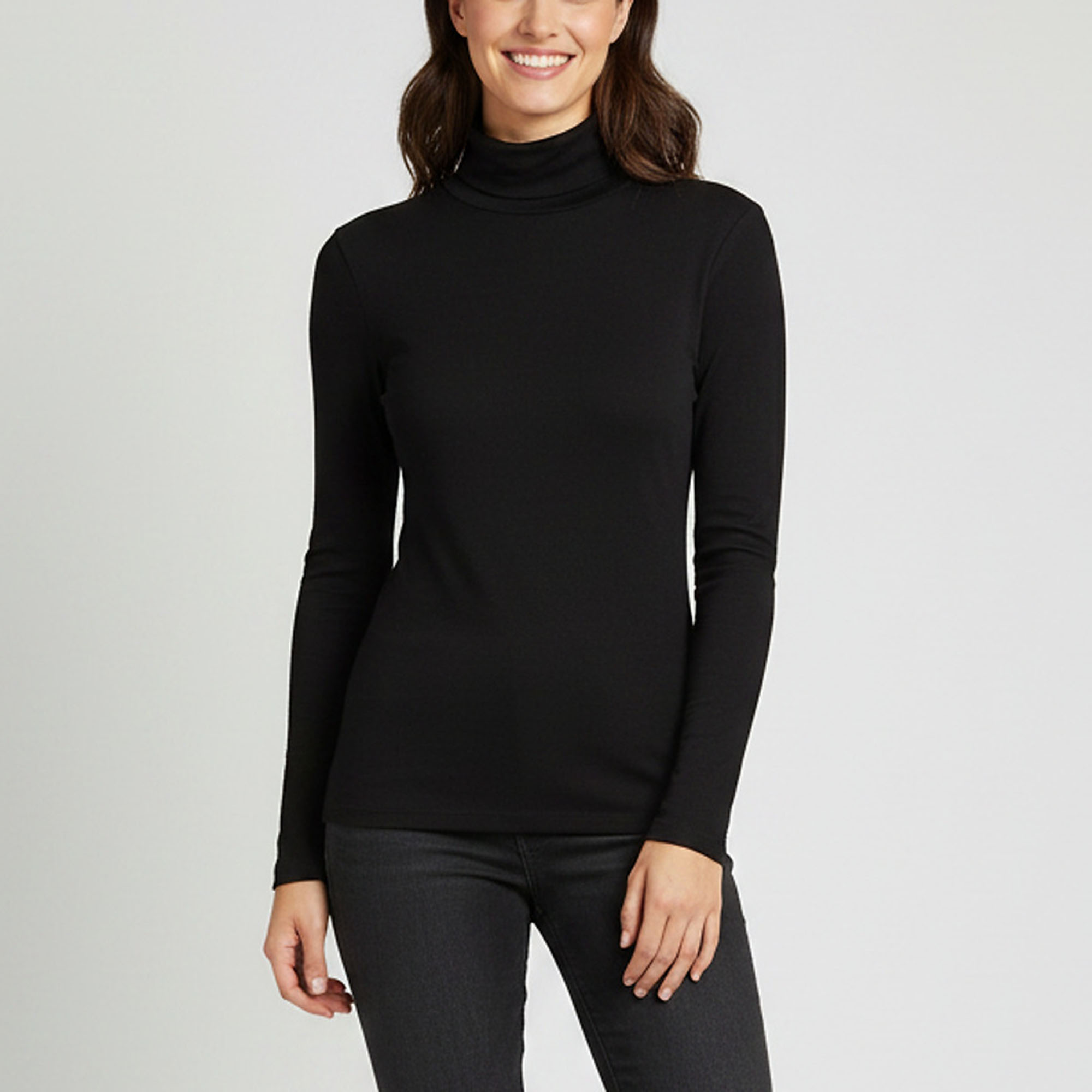 L'Agence Black Jersey Turtleneck Aja Top S