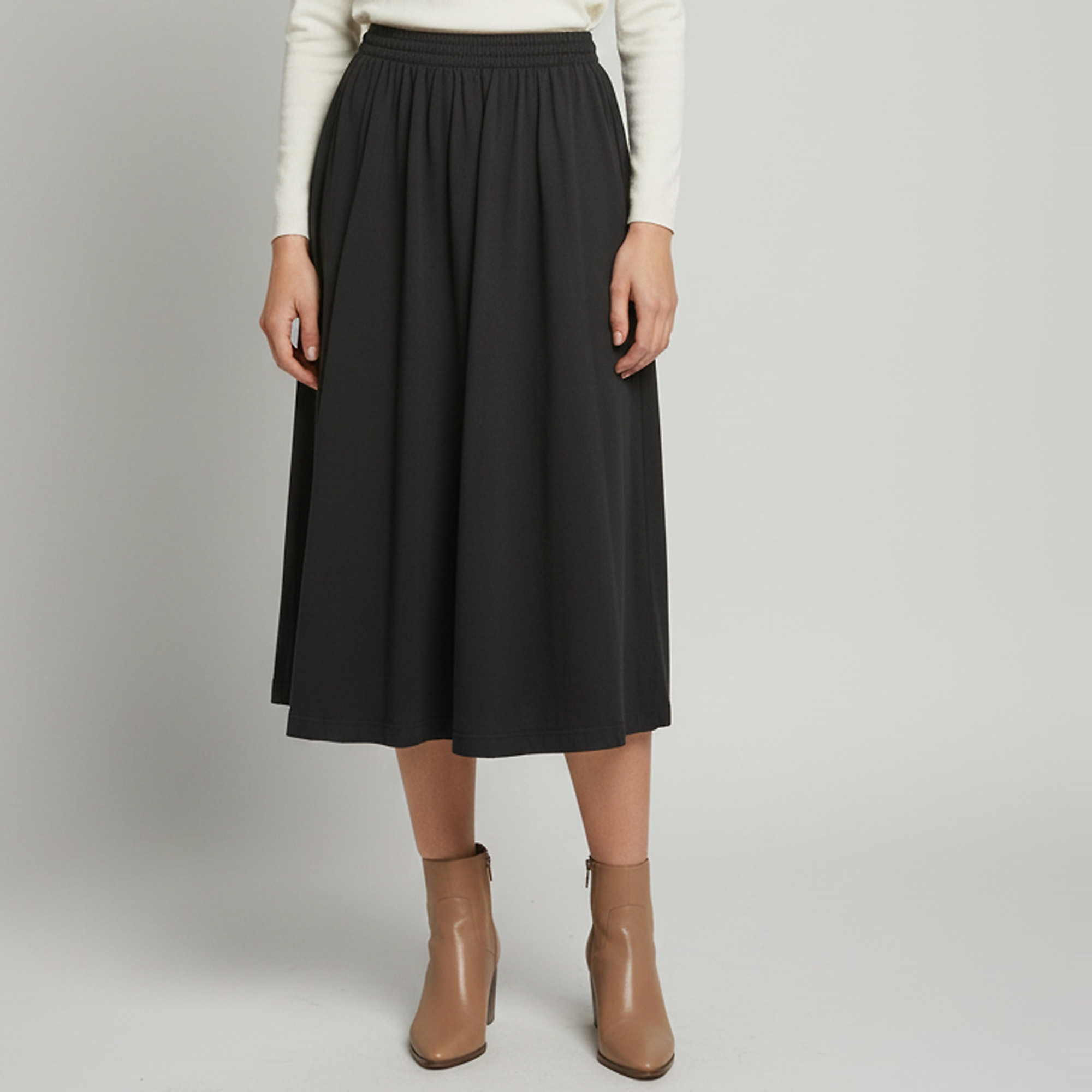 Balenciaga Black Faded Distressed Jersey Midi Skirt XS