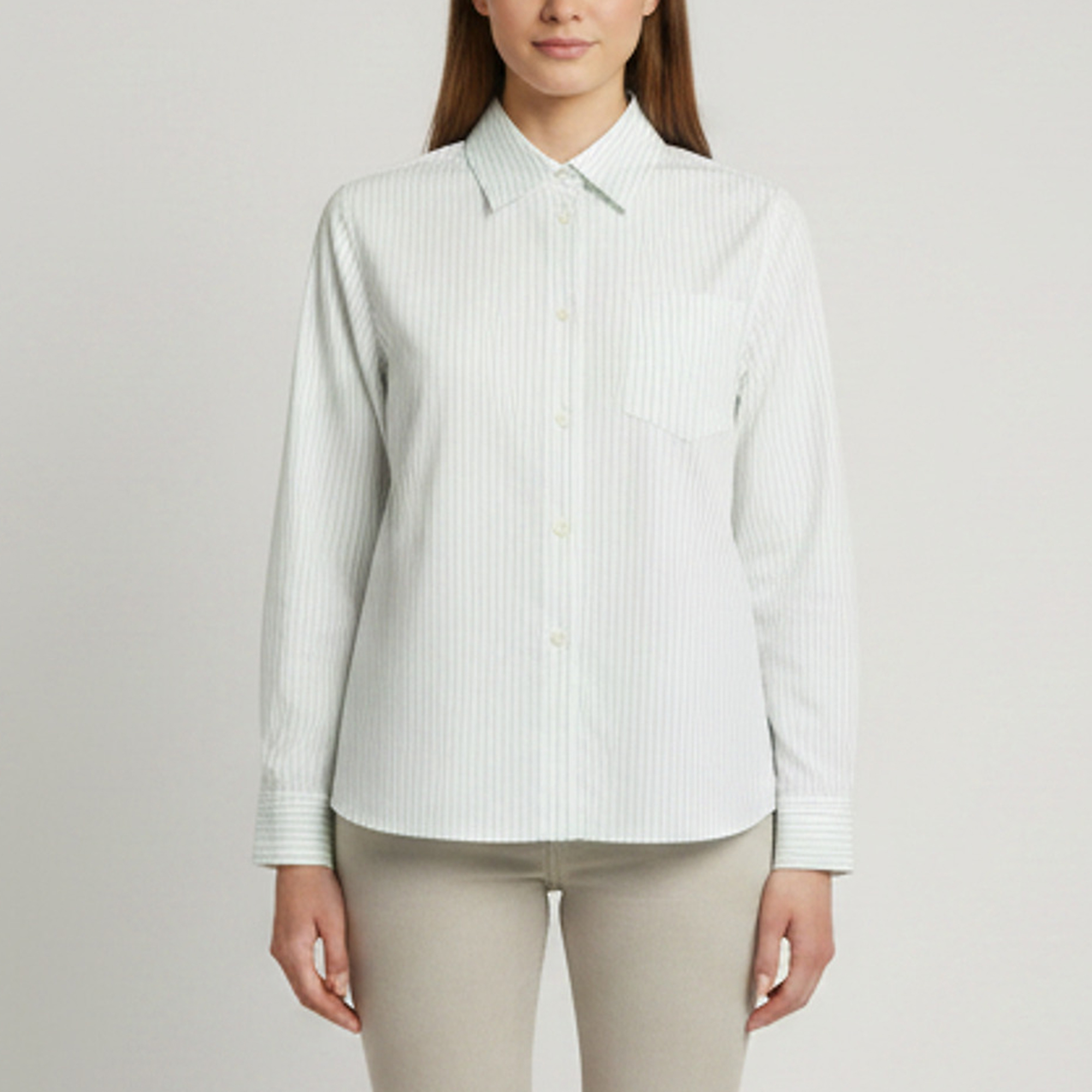 Loewe Green/White Striped Poplin Open-Back Tie Shirt M