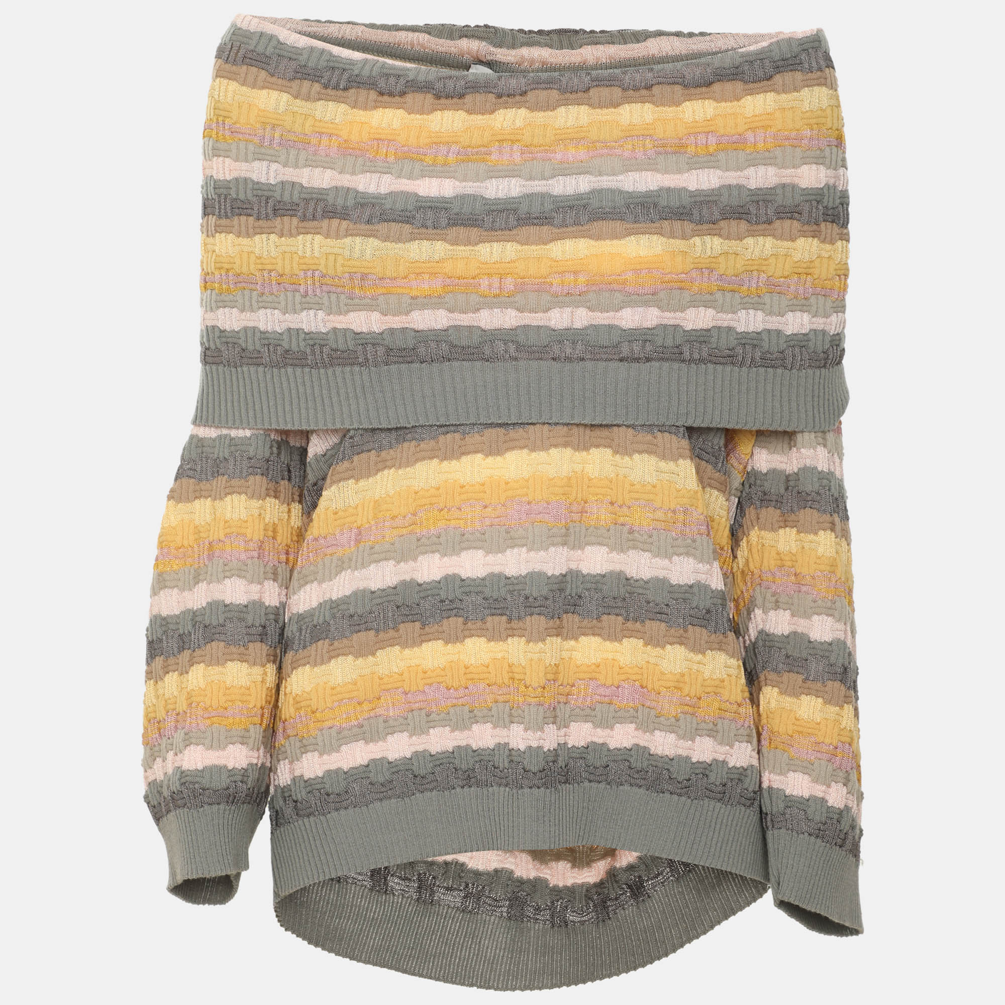 M Missoni Multicolor Wool Blend Cowl Neck Sweater M