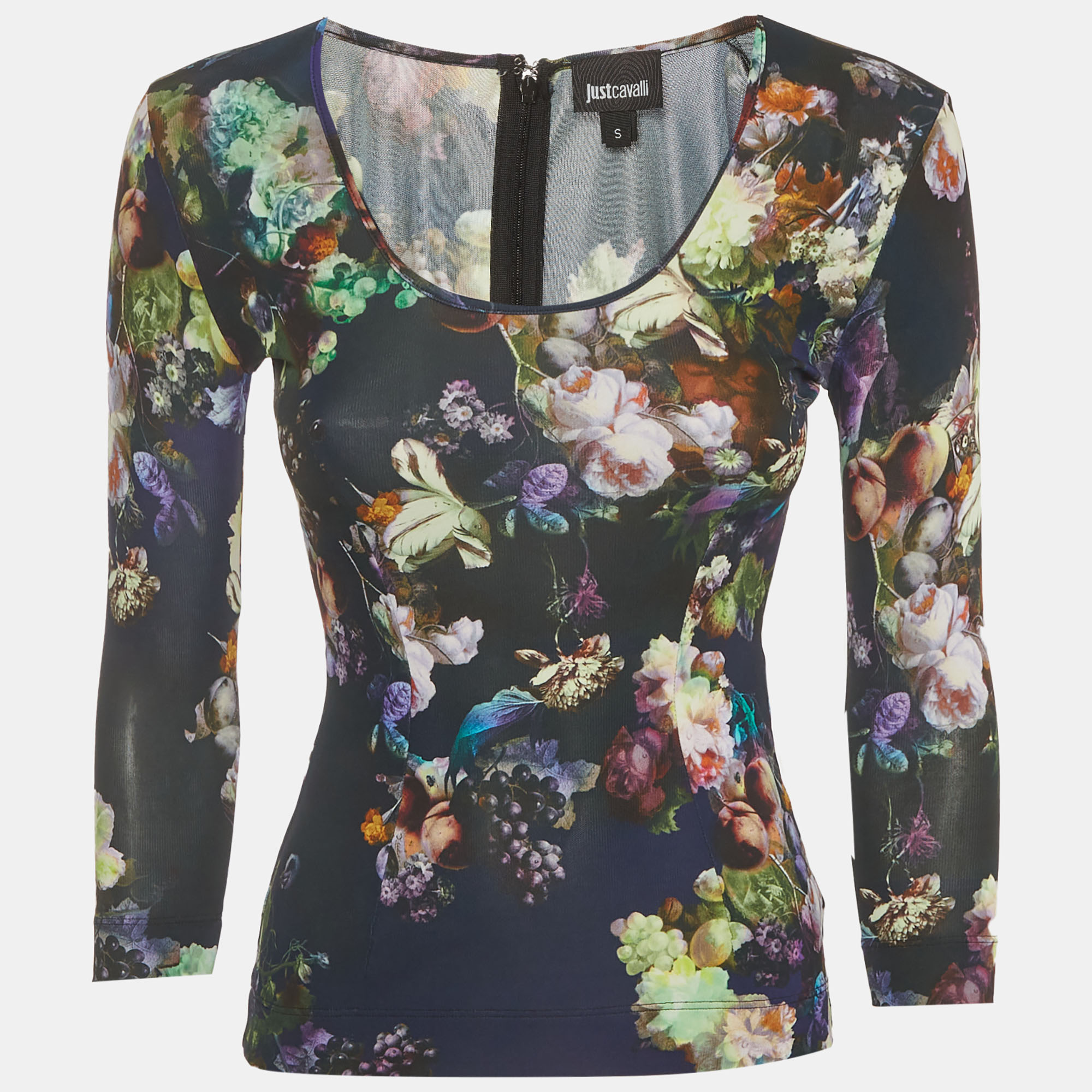 Just Cavalli Multicolor Paradise Print Jersey Top S