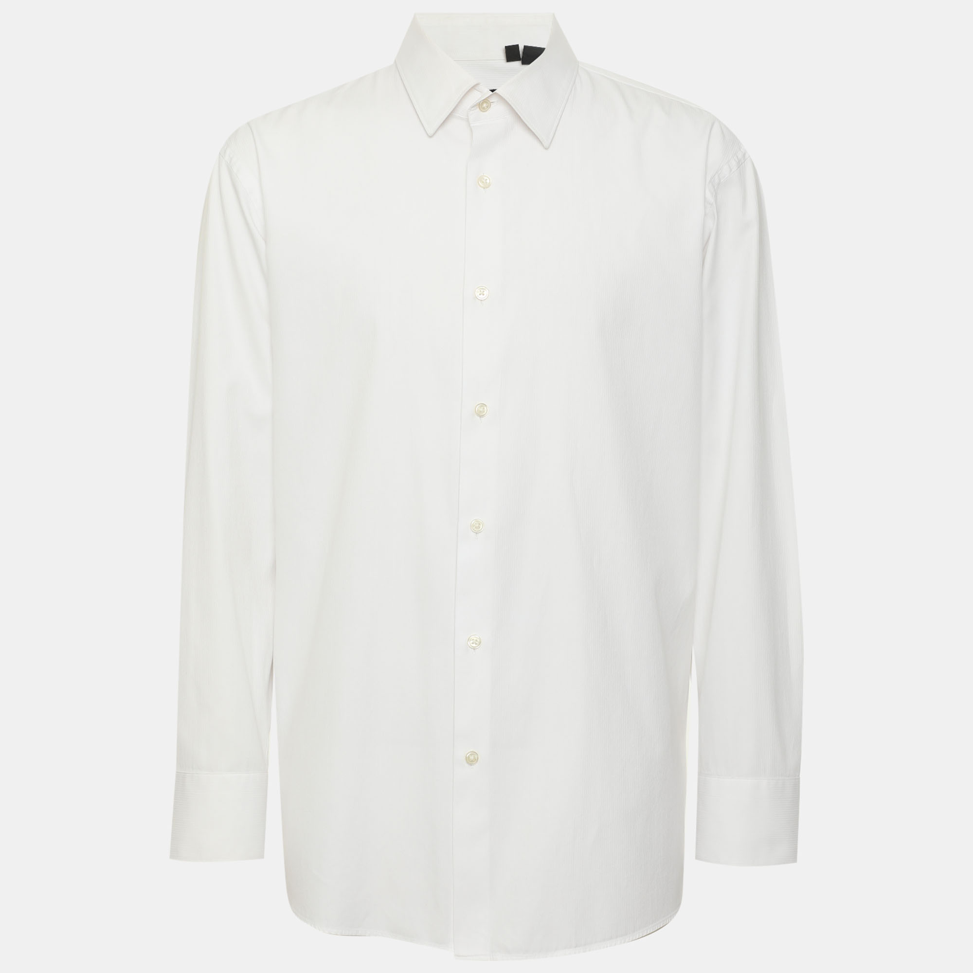 Boss By Hugo Boss White Cotton Long Sleeve Shirt XXL