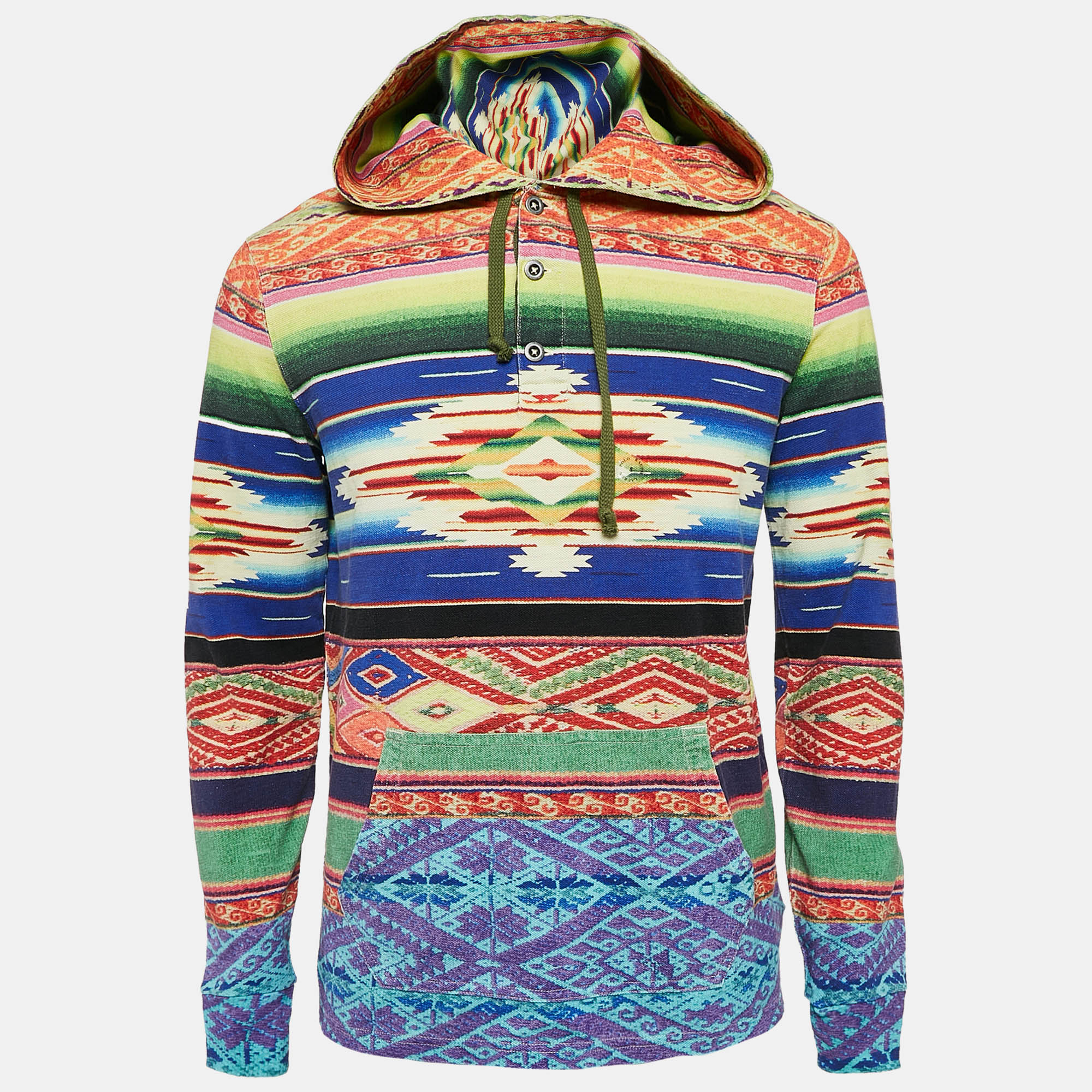 Polo Ralph Lauren Multicolor Printed Cotton Serape Hoodie S