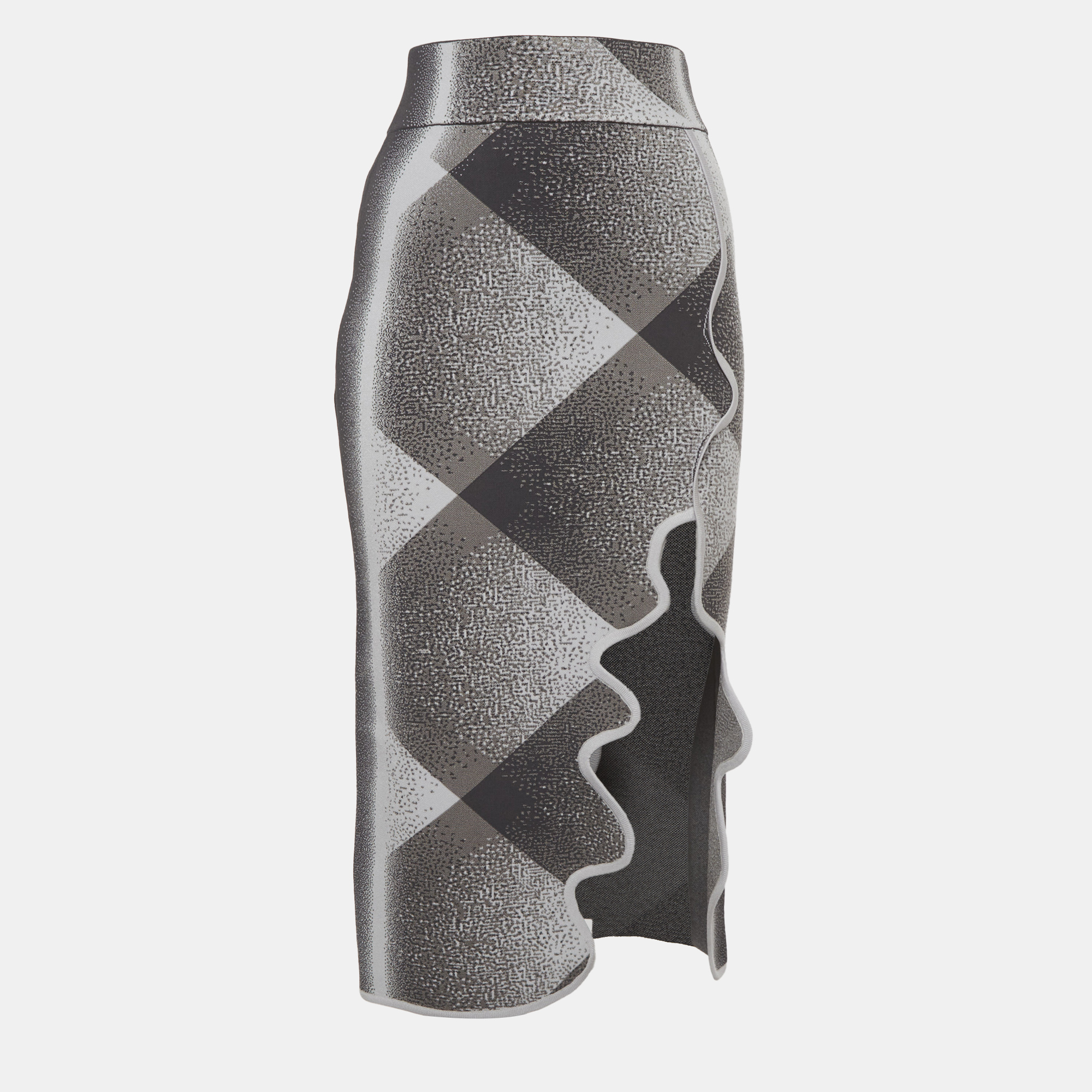 PH5 Grey Jersey Plaid Holly Midi Skirt XS