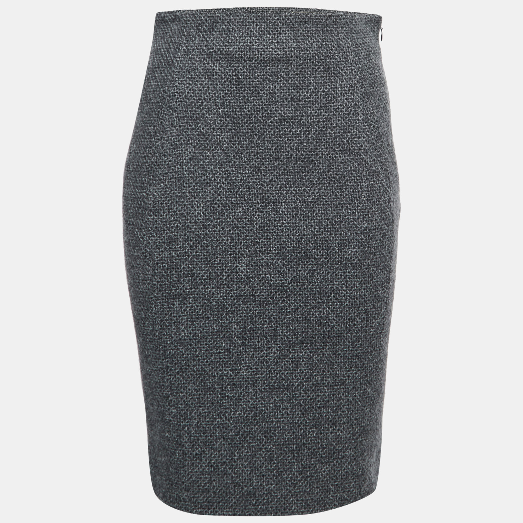 Balenciaga Grey Virgin Wool Pencil Skirt M