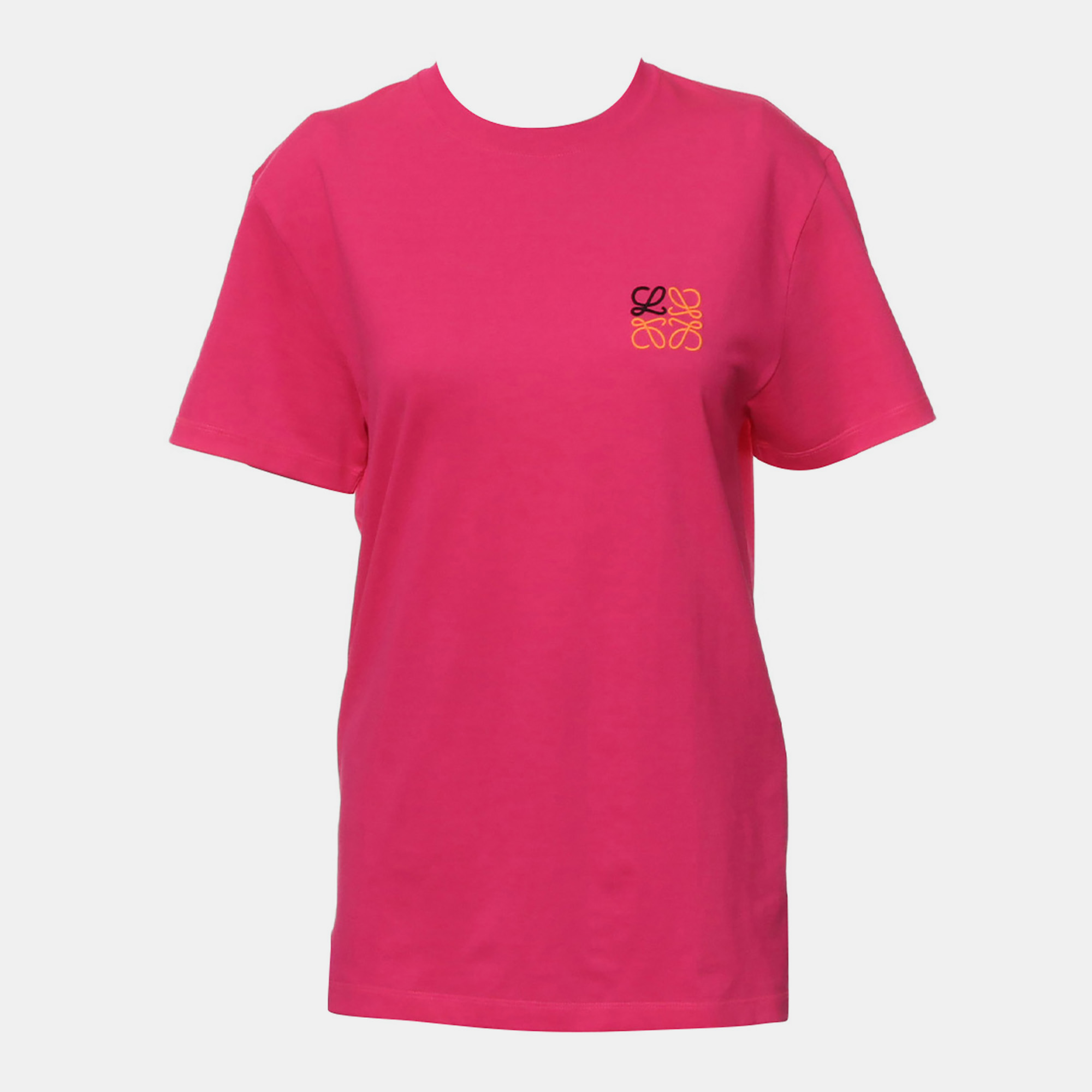 Loewe Fuchsia Cotton, Polyester Logo Embroidered Top XS