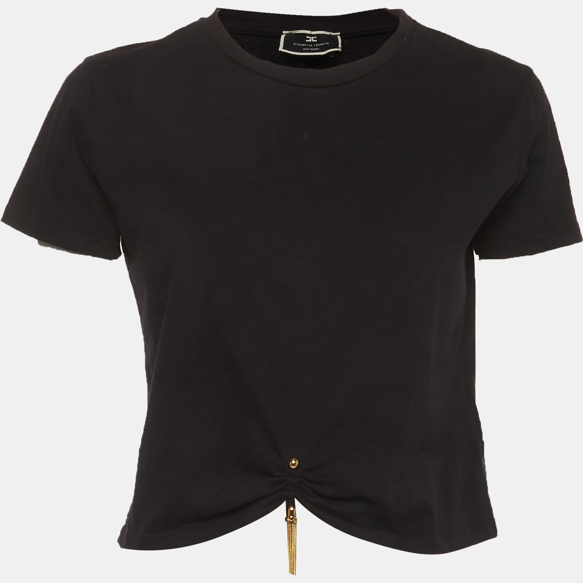 Elisabetta Franchi Black Jersey Crewneck Top M