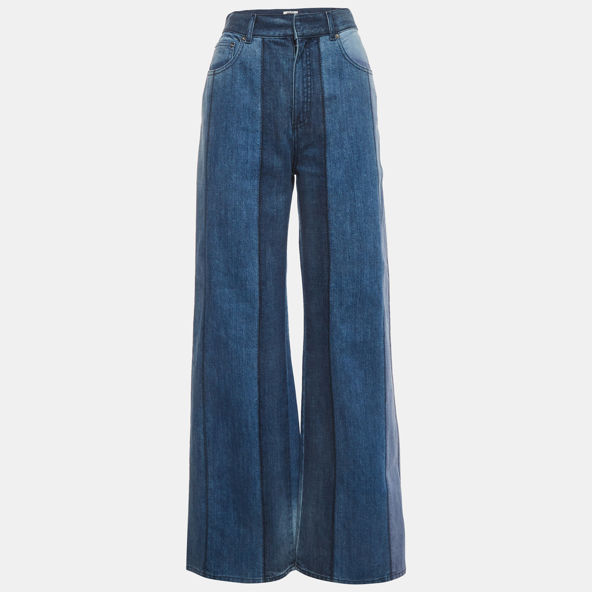 Christian Dior Blue Denim Dual Tone Patchwork Jeans M/ Waist 29"