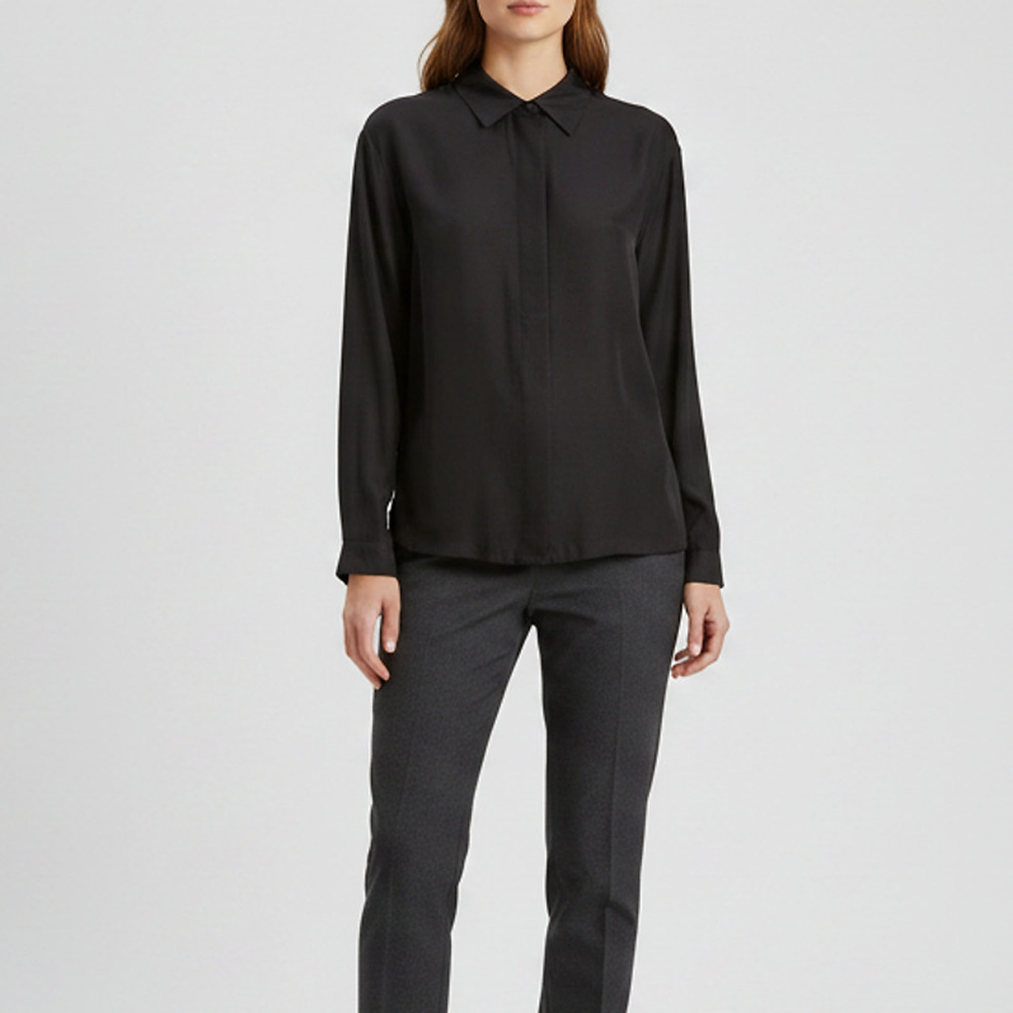 Munthe Black Silk Button Front Lalalu Shirt S