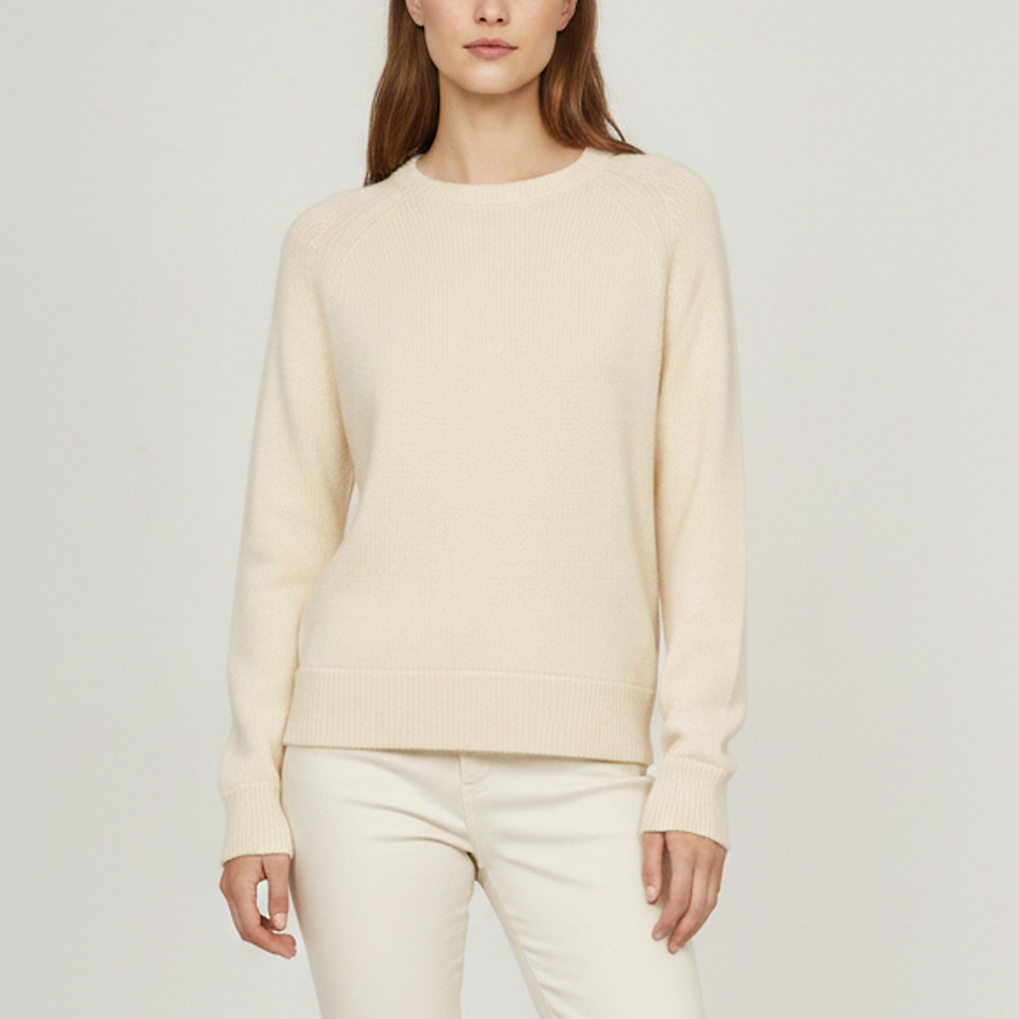 Chlo&eacute; Cream Cashmere Knit Raglan Sleeved Sweater M Chloe
