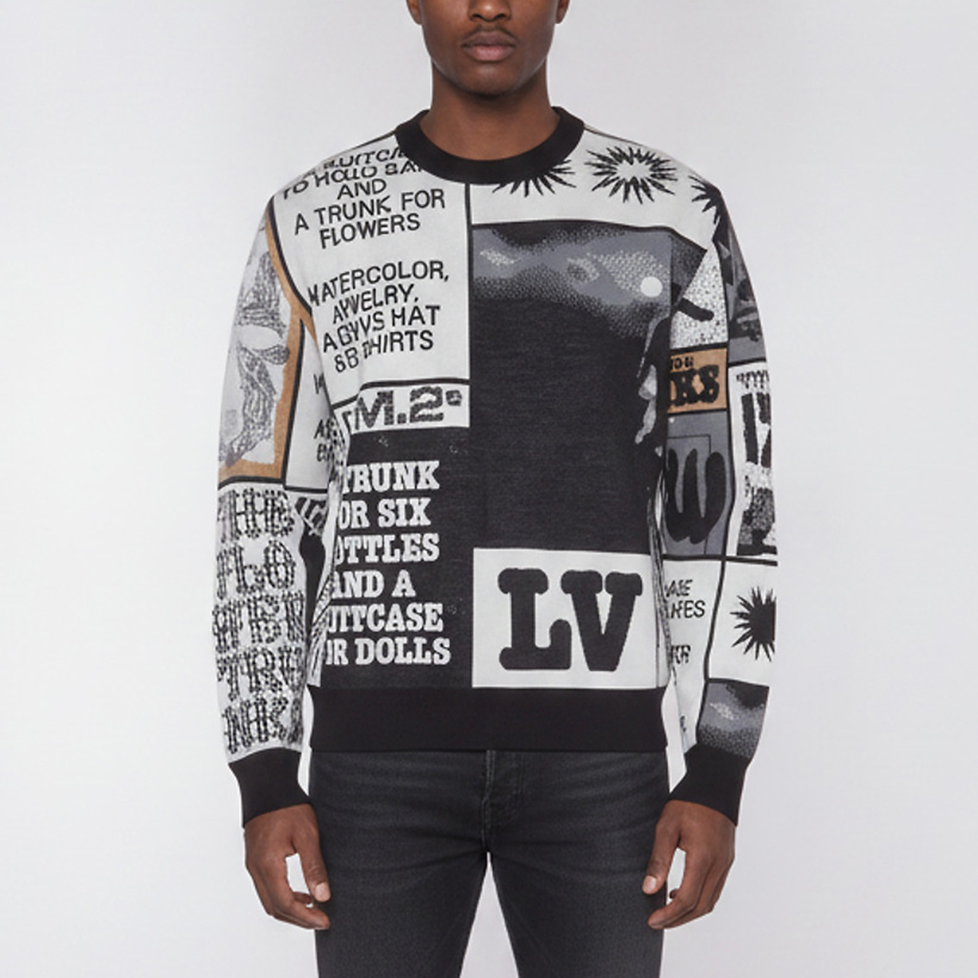 Louis Vuitton Multicolour Fanzine Jacquard Wool Crewneck Pullover S