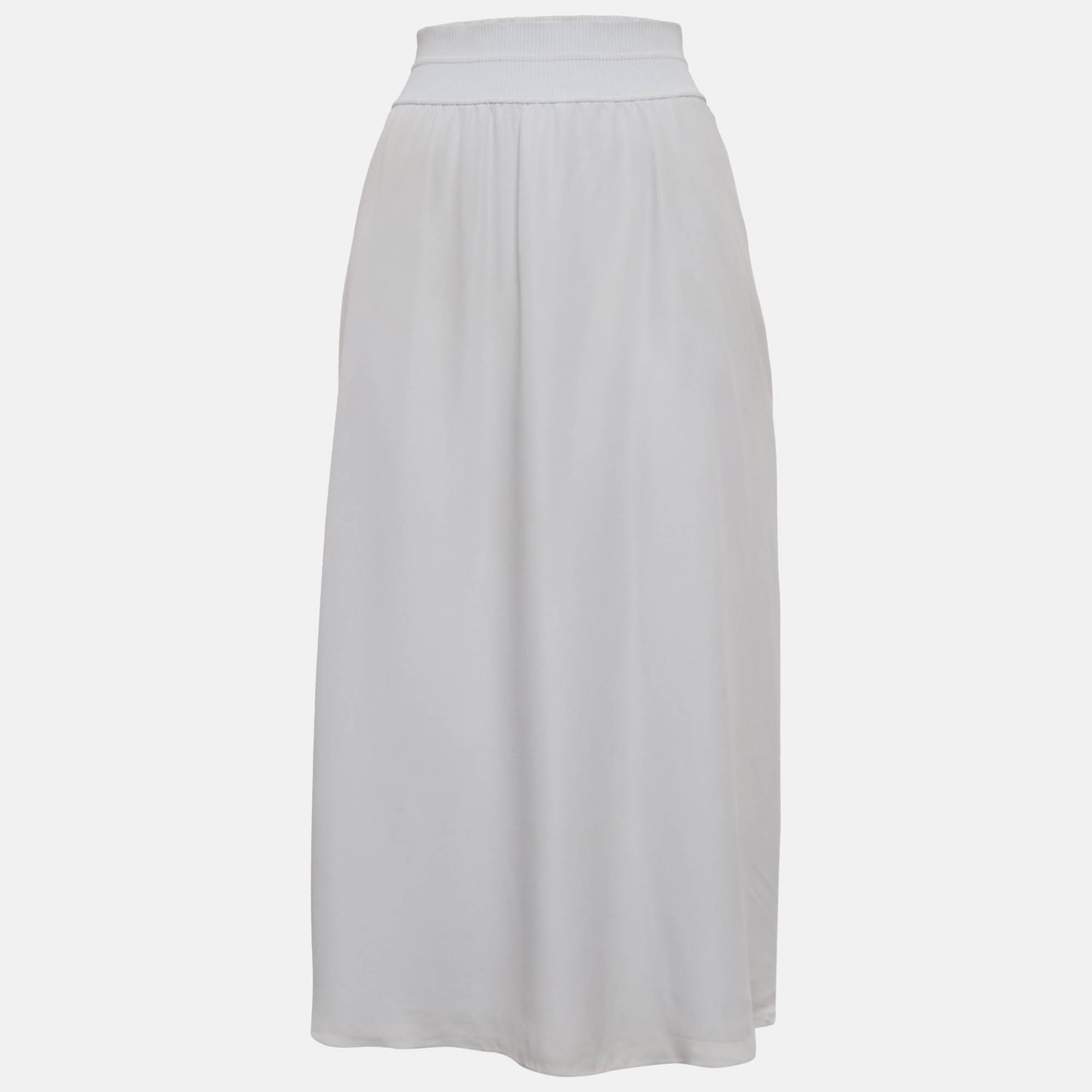 Theory Light Blue Silk Flared Midi Skirt L