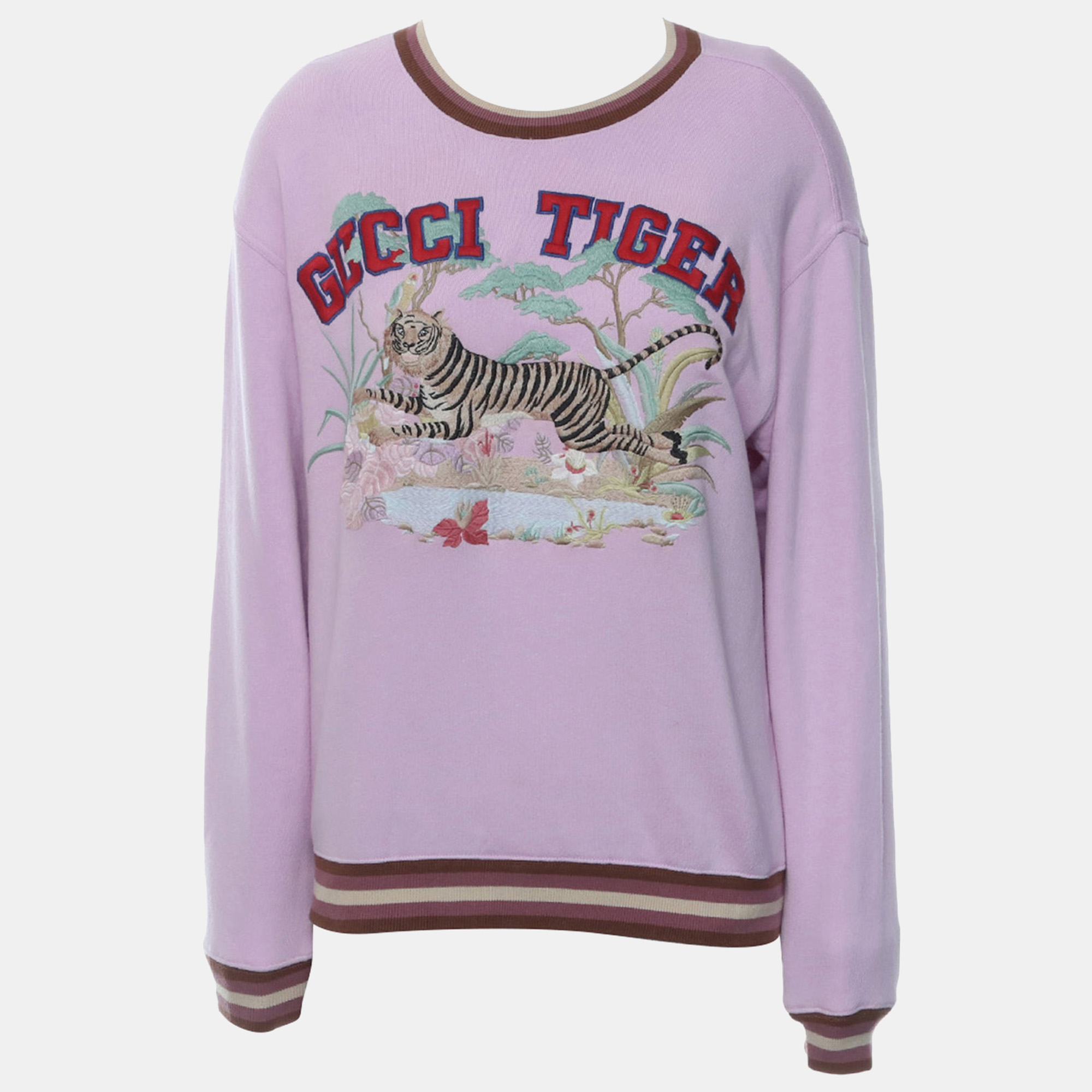 Gucci Pink Tiger Embroidered Sweater XXS