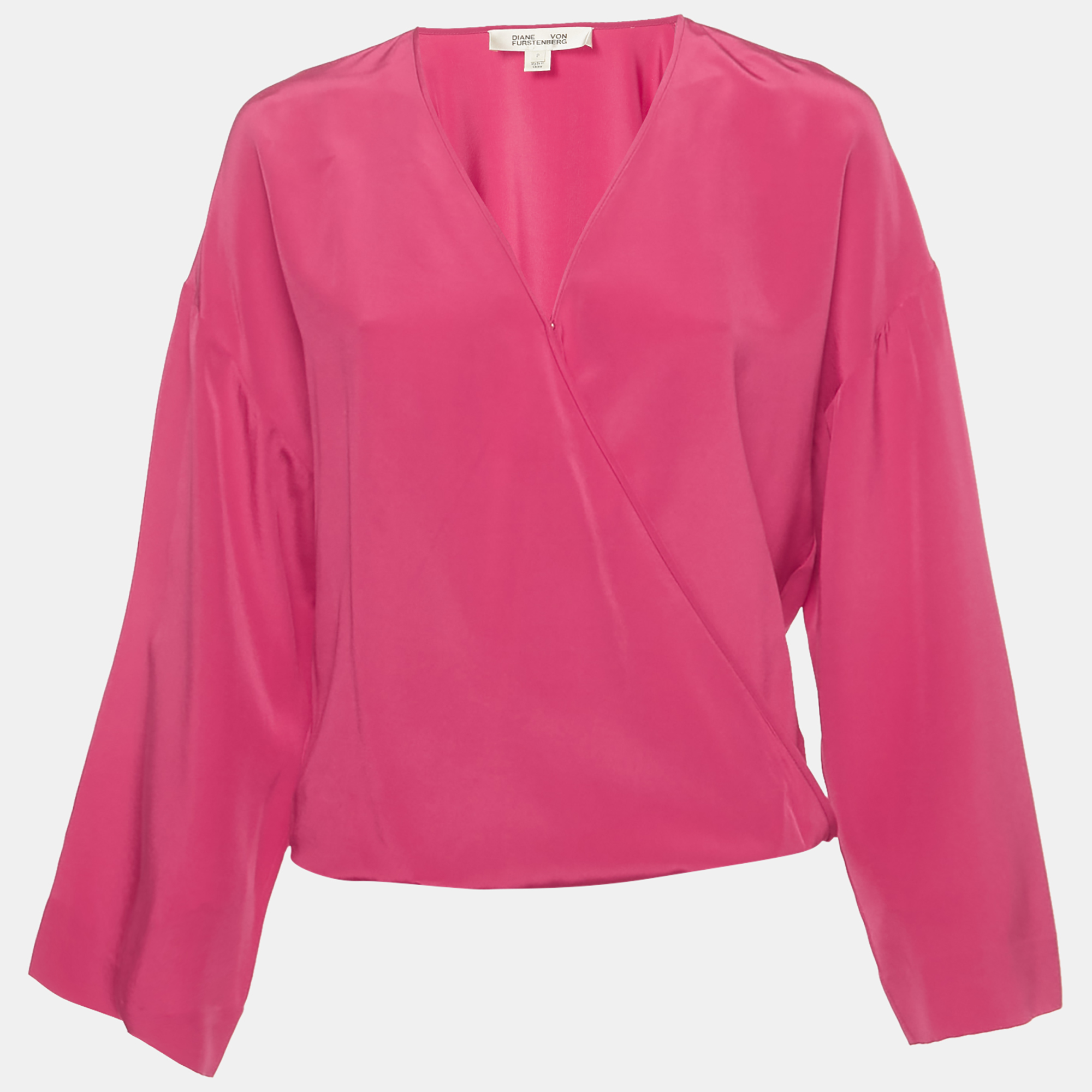 Diane Von Furstenberg Fuchsia Pink Silk Loose Fit Top S