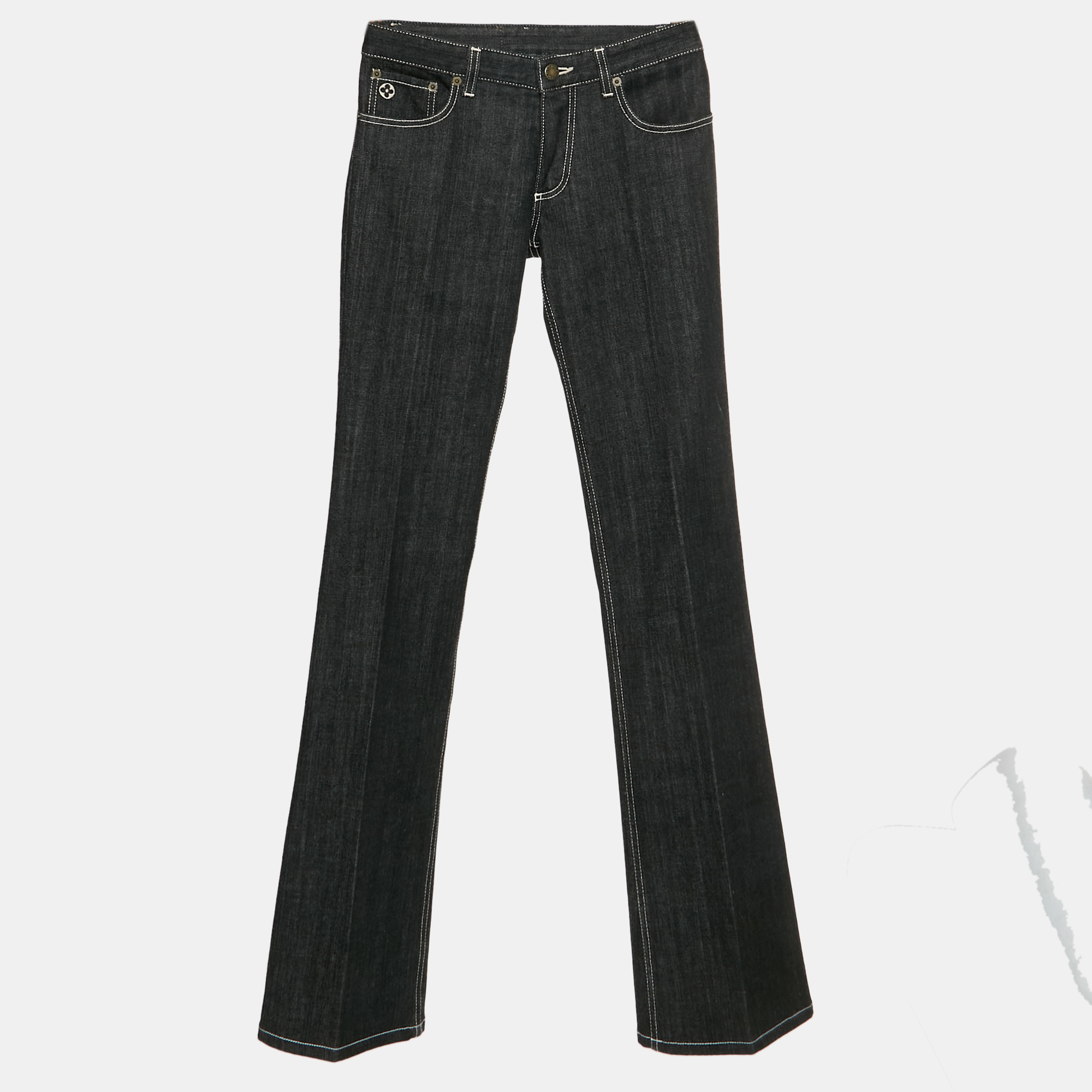 Louis Vuitton Black Denim Straight Fit Jeans S/Waist 27"