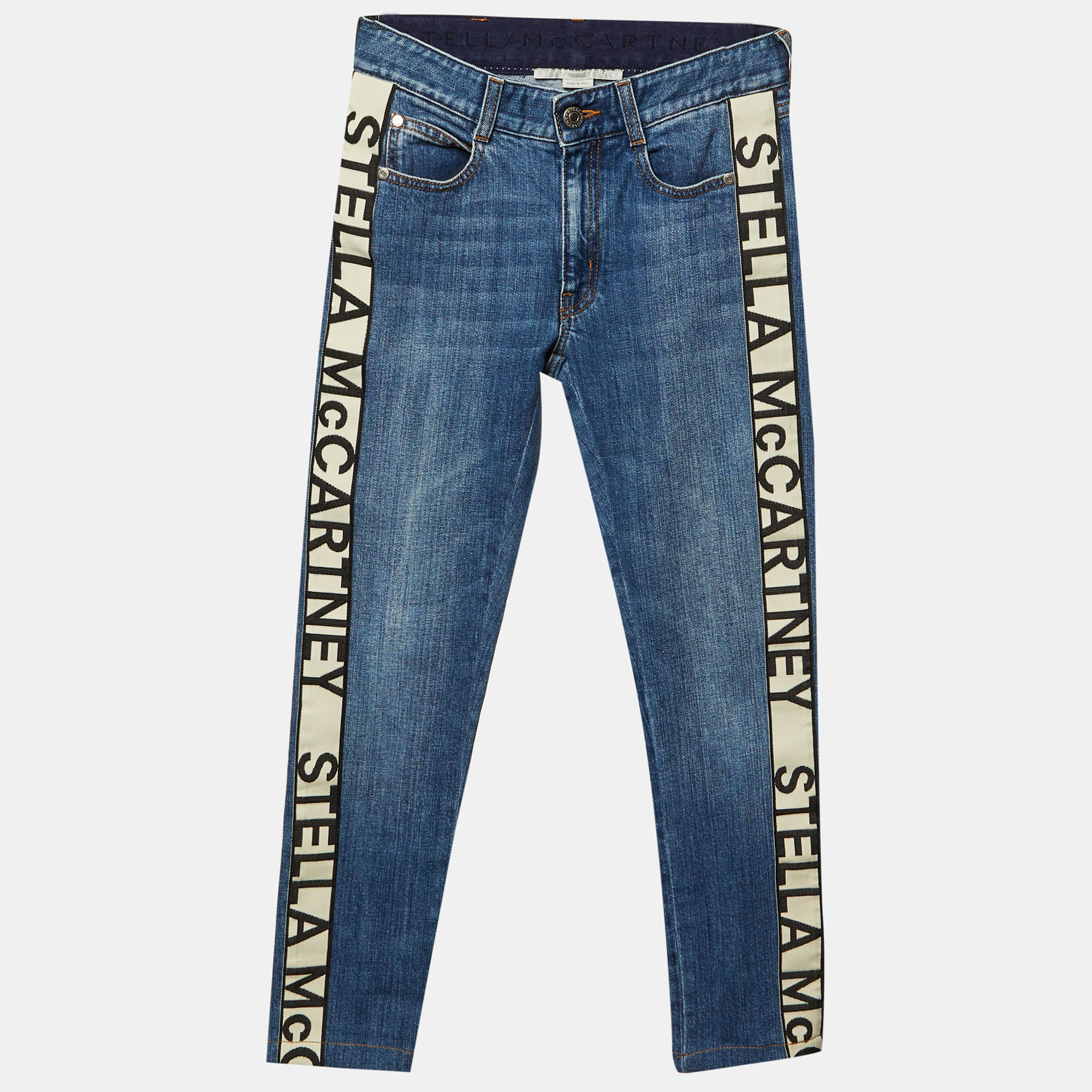 Stella McCartney Blue Denim Logo Tape Detail Skinny Jeans S Waist 24"
