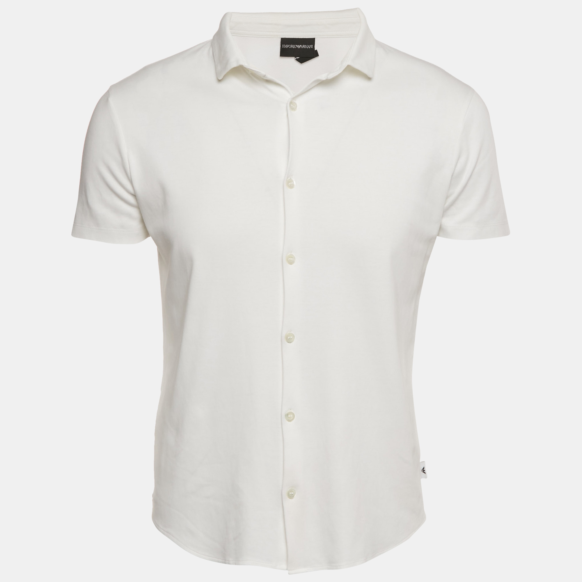Emporio Armani White Jersey Short Sleeve Shirt S