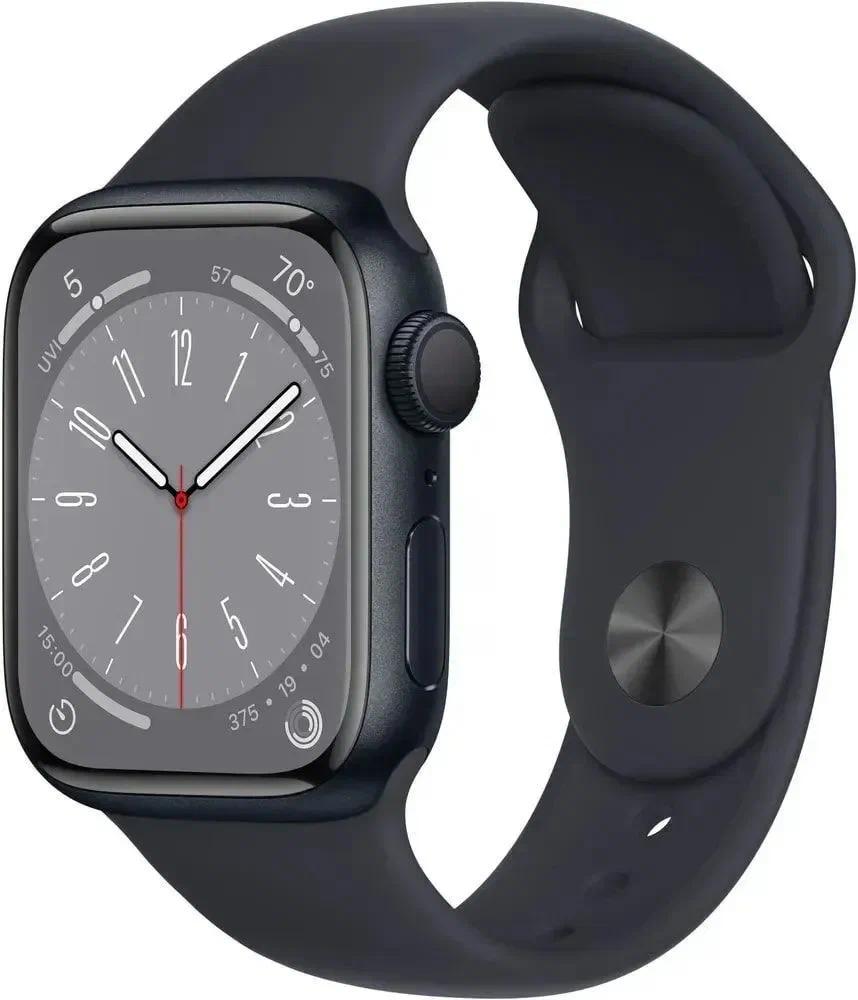 Умные часы Apple Watch Series 8 GPS 41/45 мм Алюминиевый корпус со спортивным ремешком S/M 45MM полночь