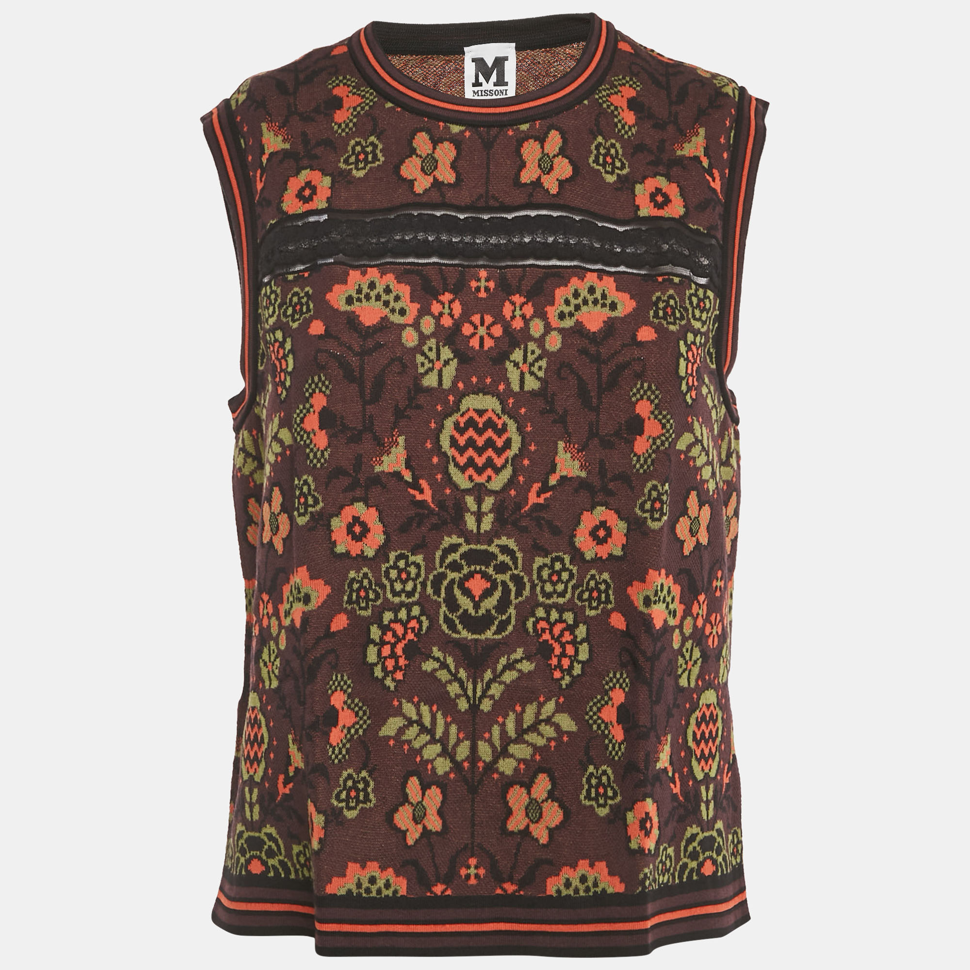 M Missoni Purple Patterned Sleeveless Top L