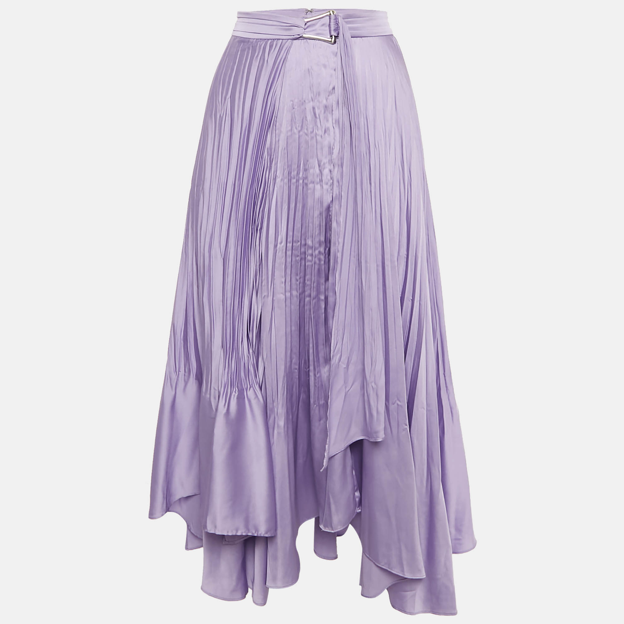 Jonathan Simkhai Lavender Plisses Buckle Detail Mckenna Midi Skirt M