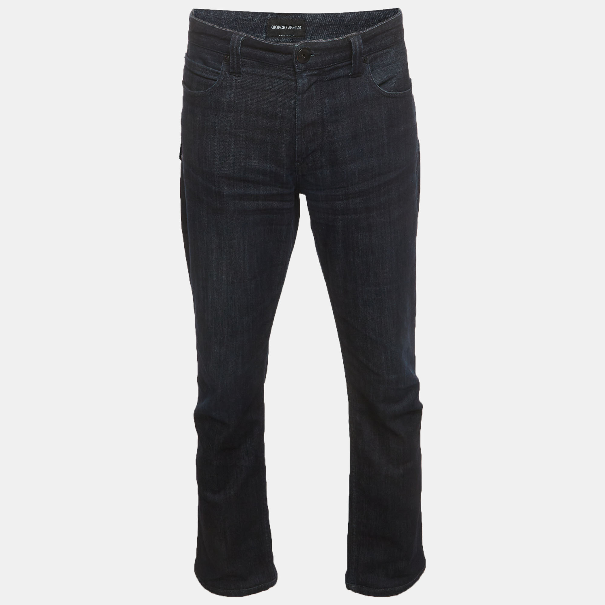 Giorgio Armani Blue Denim Straight Fit Jeans L/Waist 36"