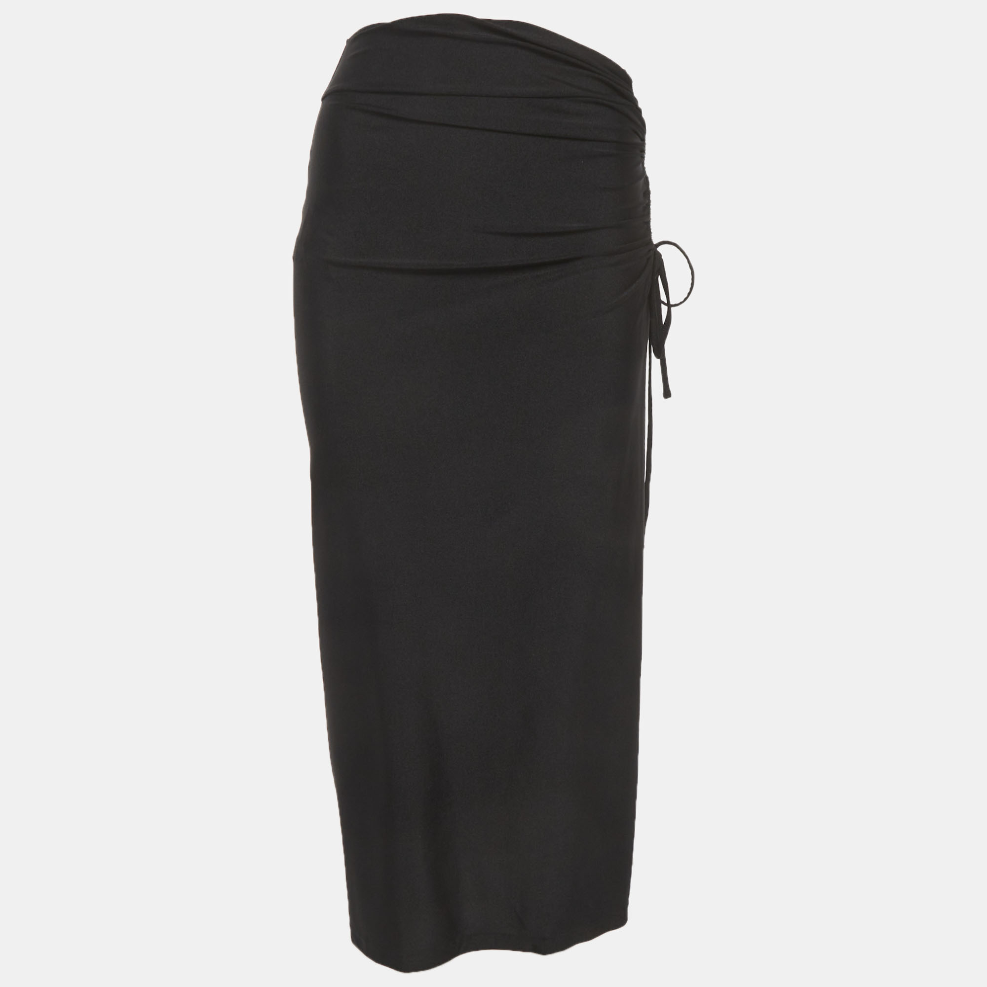 Sandro Black Jersey Ruche Sarong M