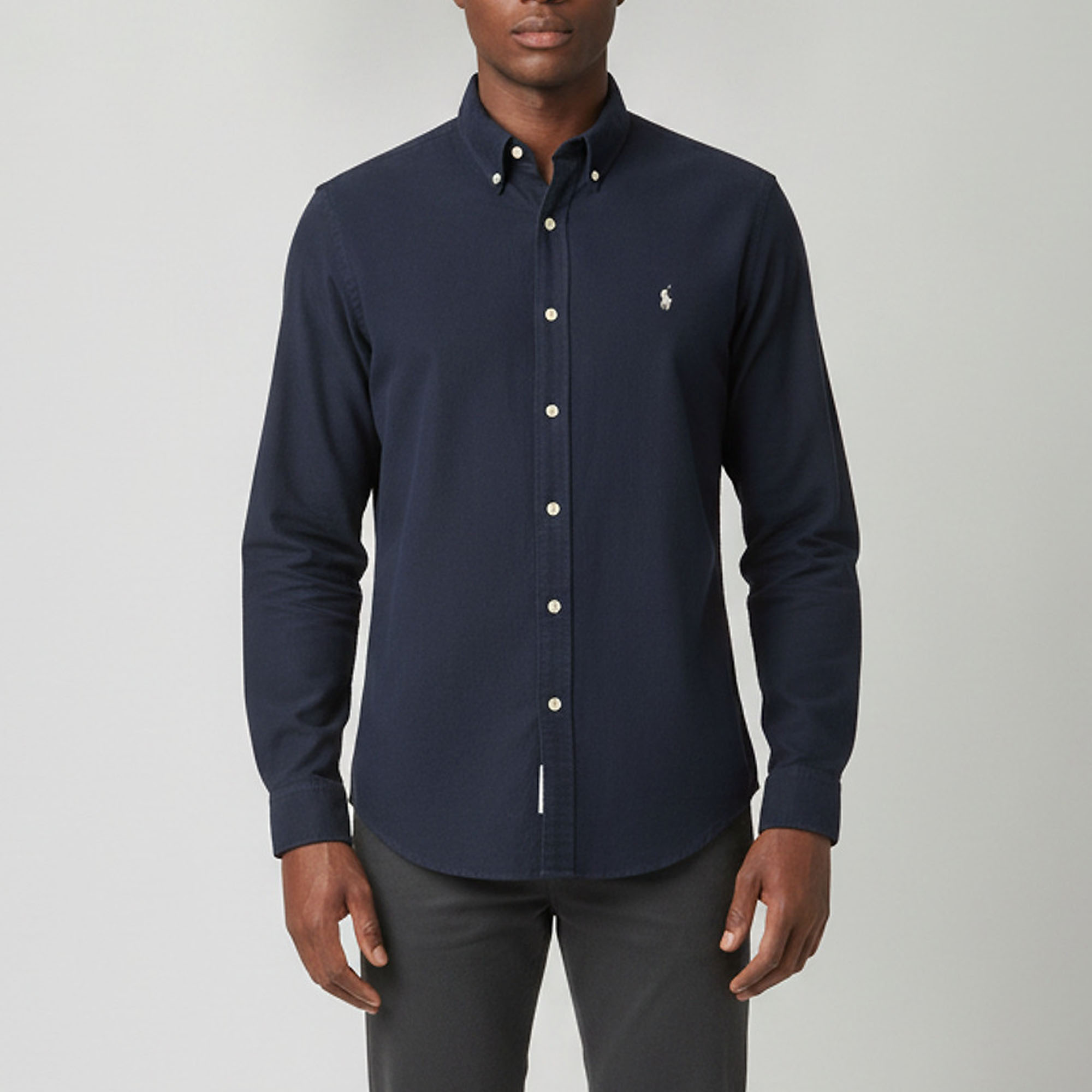 Polo Ralph Lauren Navy Blue Cotton Custom Fit Brushed Flannel Shirt XXL