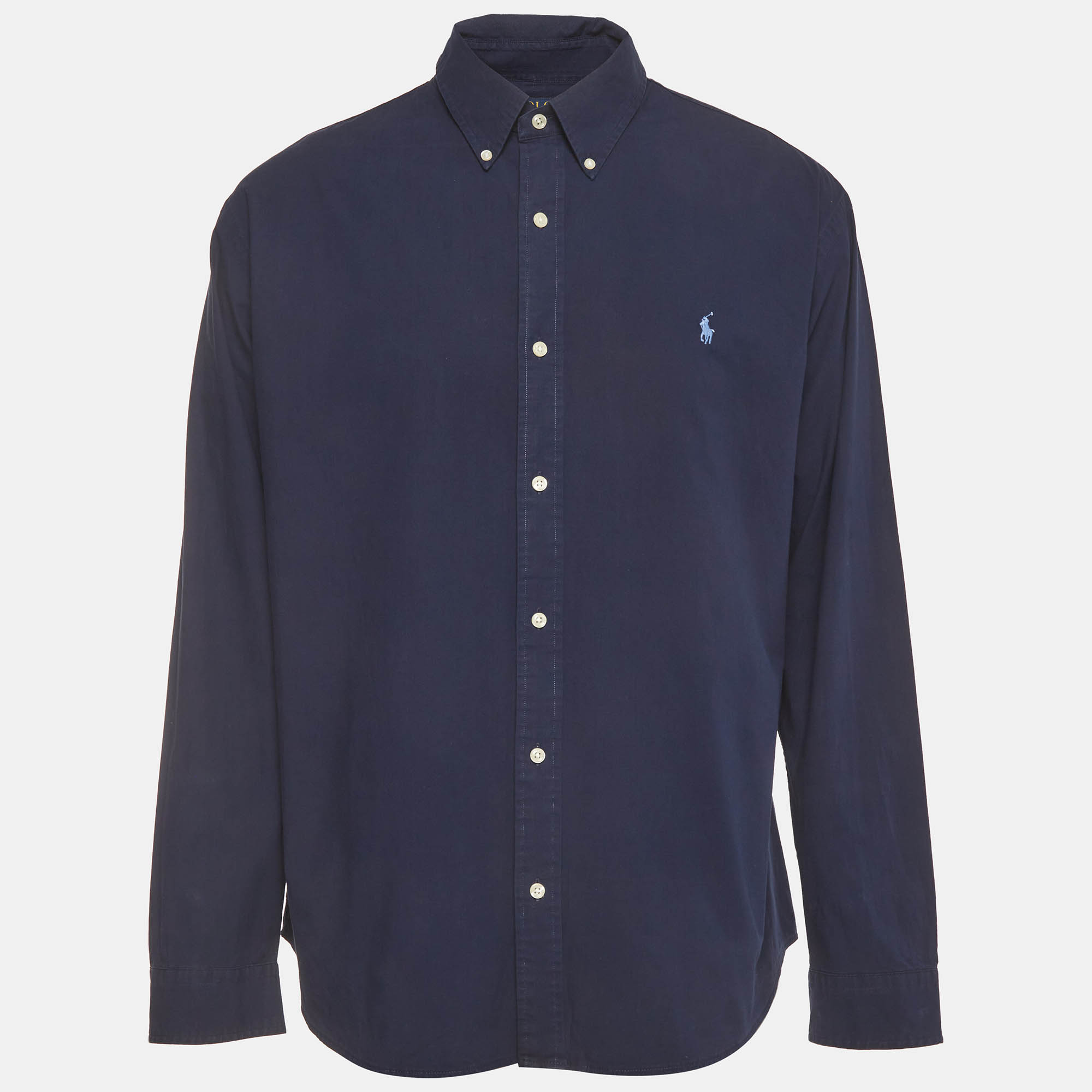 Polo Ralph Lauren Navy Blue Cotton Button Down Shirt XXL