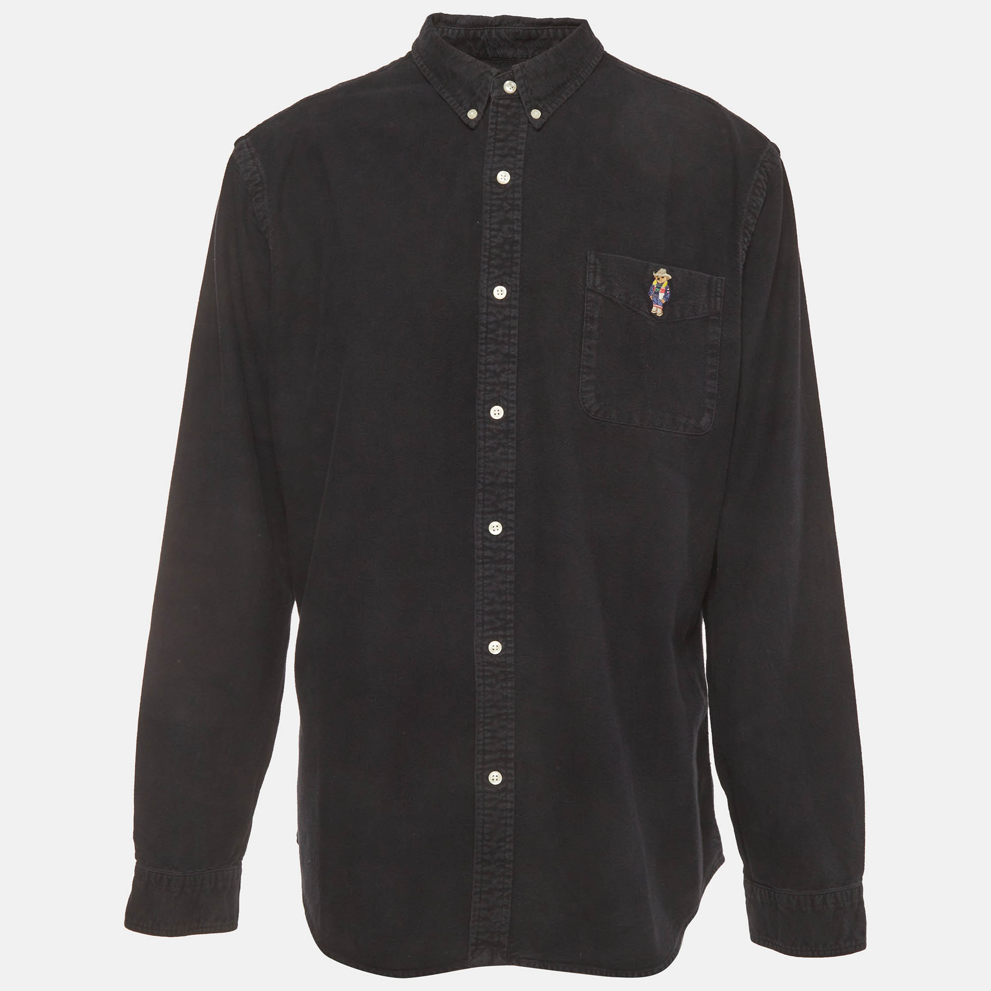 Polo Ralph Lauren Black Cotton Button Down Long Sleeve Shirt XXL