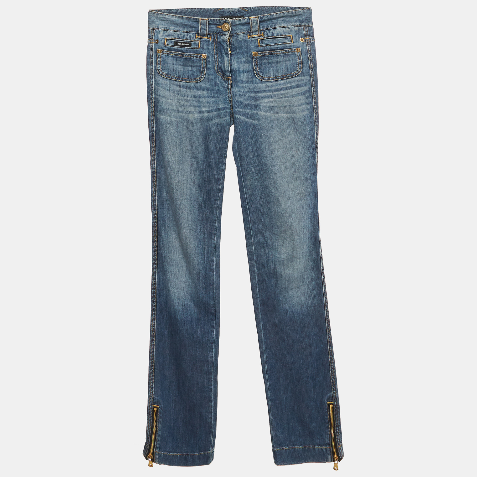Dolce & Gabbana Blue Denim Low-Rise Jeans XXS/Waist 29"