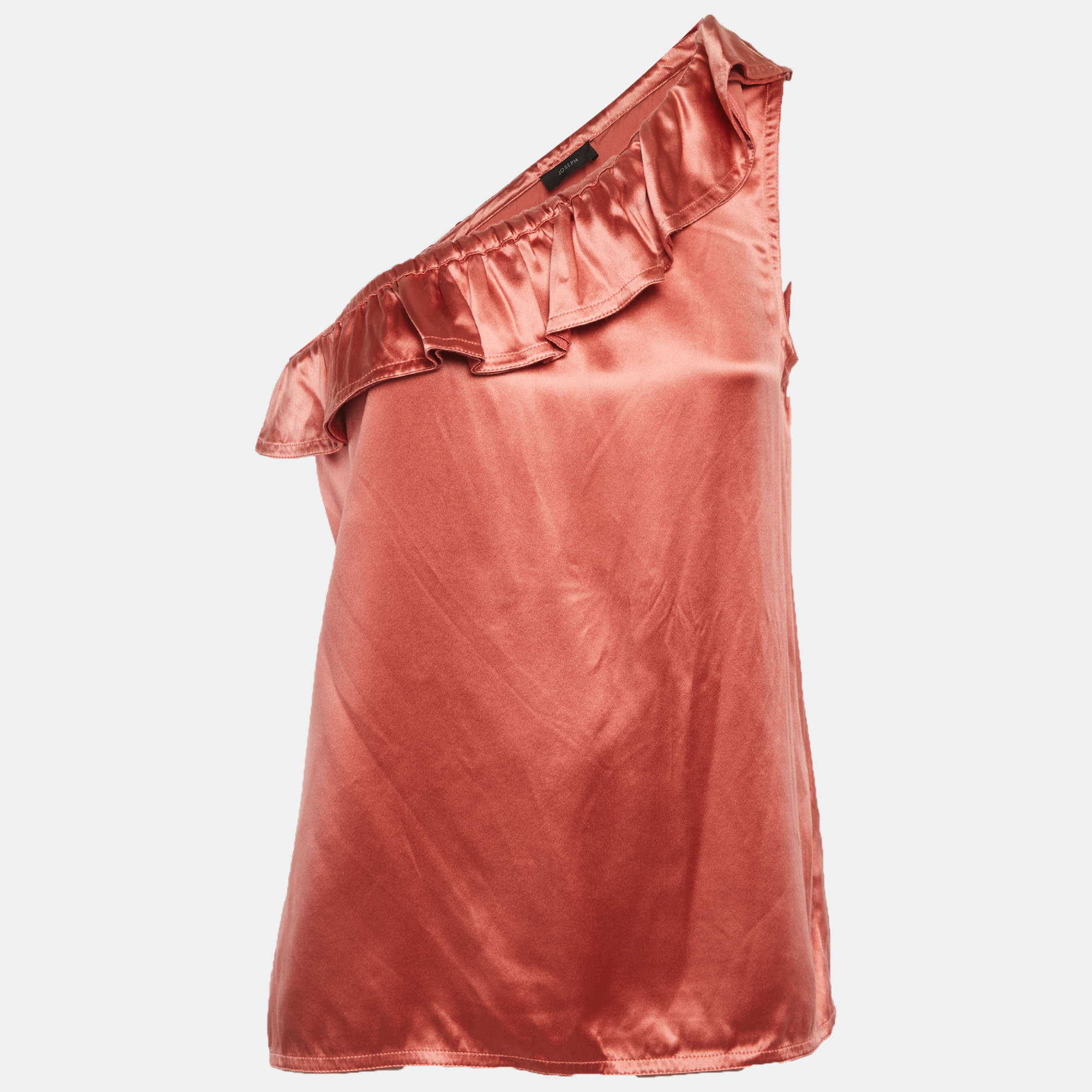 Joseph Salmon Pink Satin One shoulder Top M