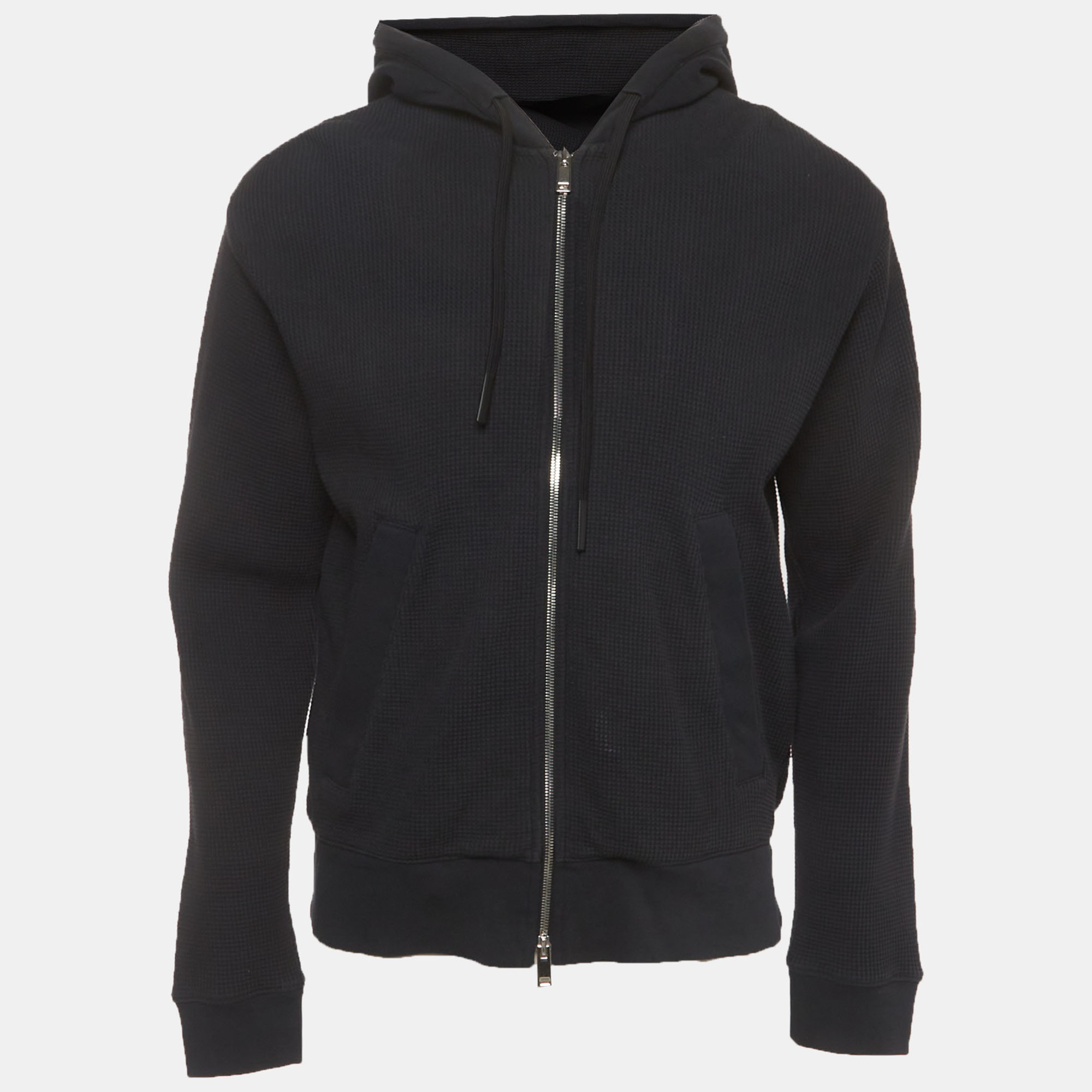 Theory Navy Blue Waffle Knit Zip-Up Balena Studio Hoodie S