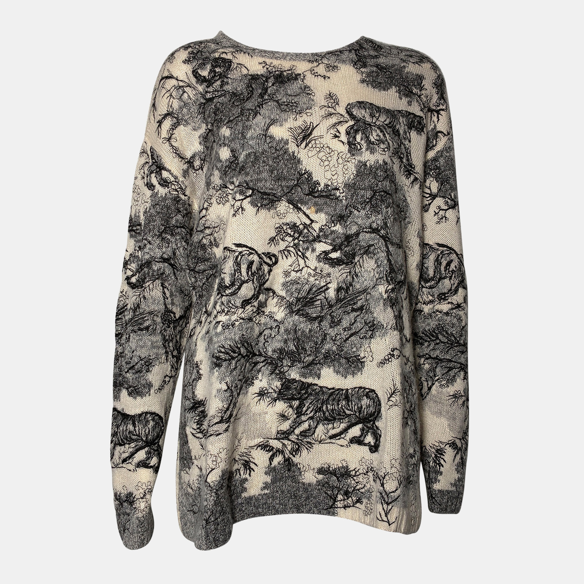 Dior Beige Printed Knit Sweater