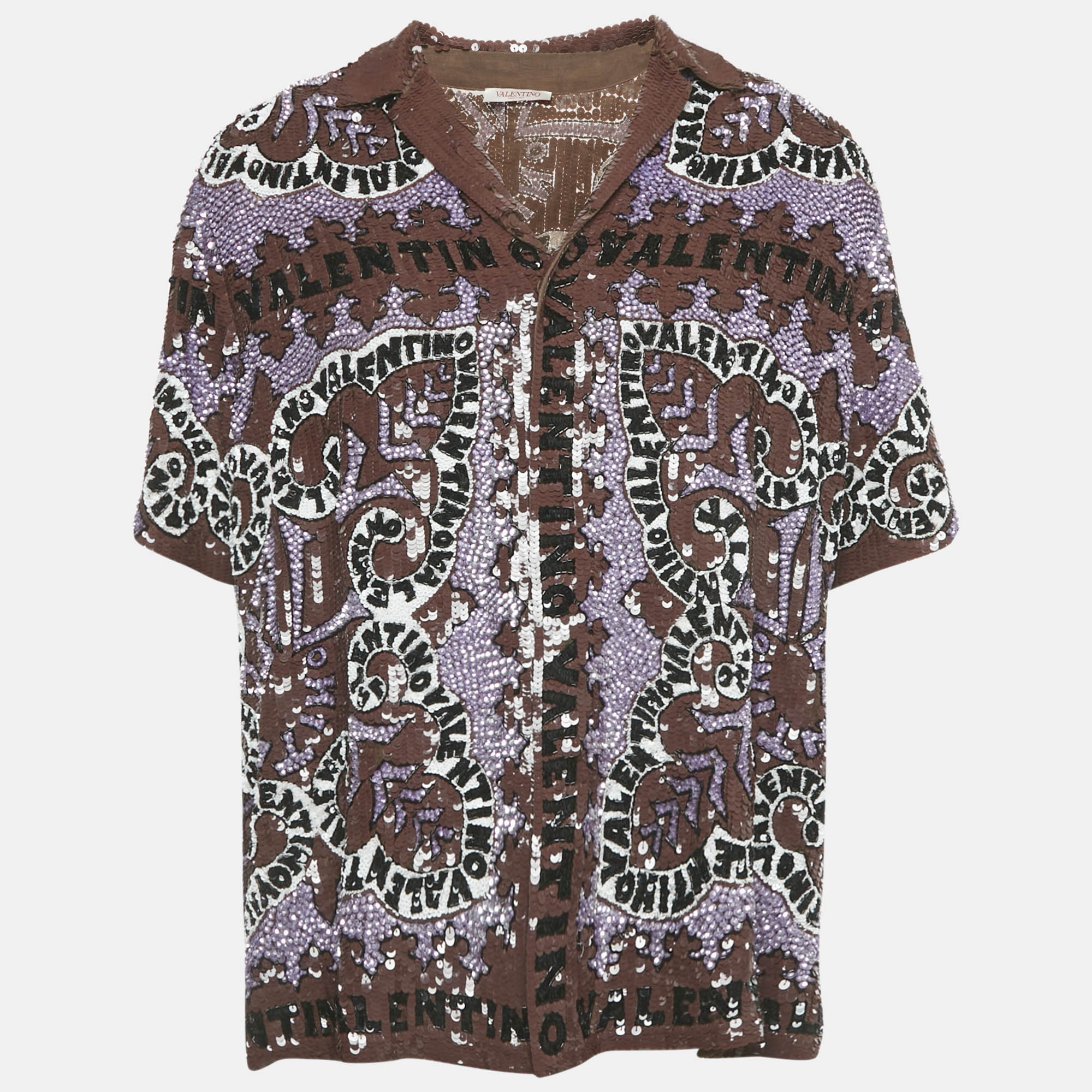 Valentino Multicolor Sequin Shirt M