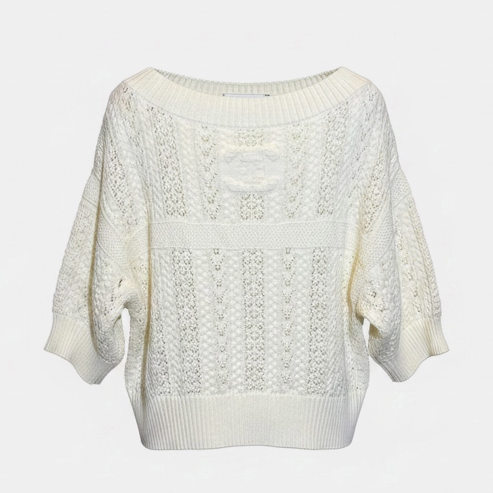 Chanel White Knitted Top FR 38