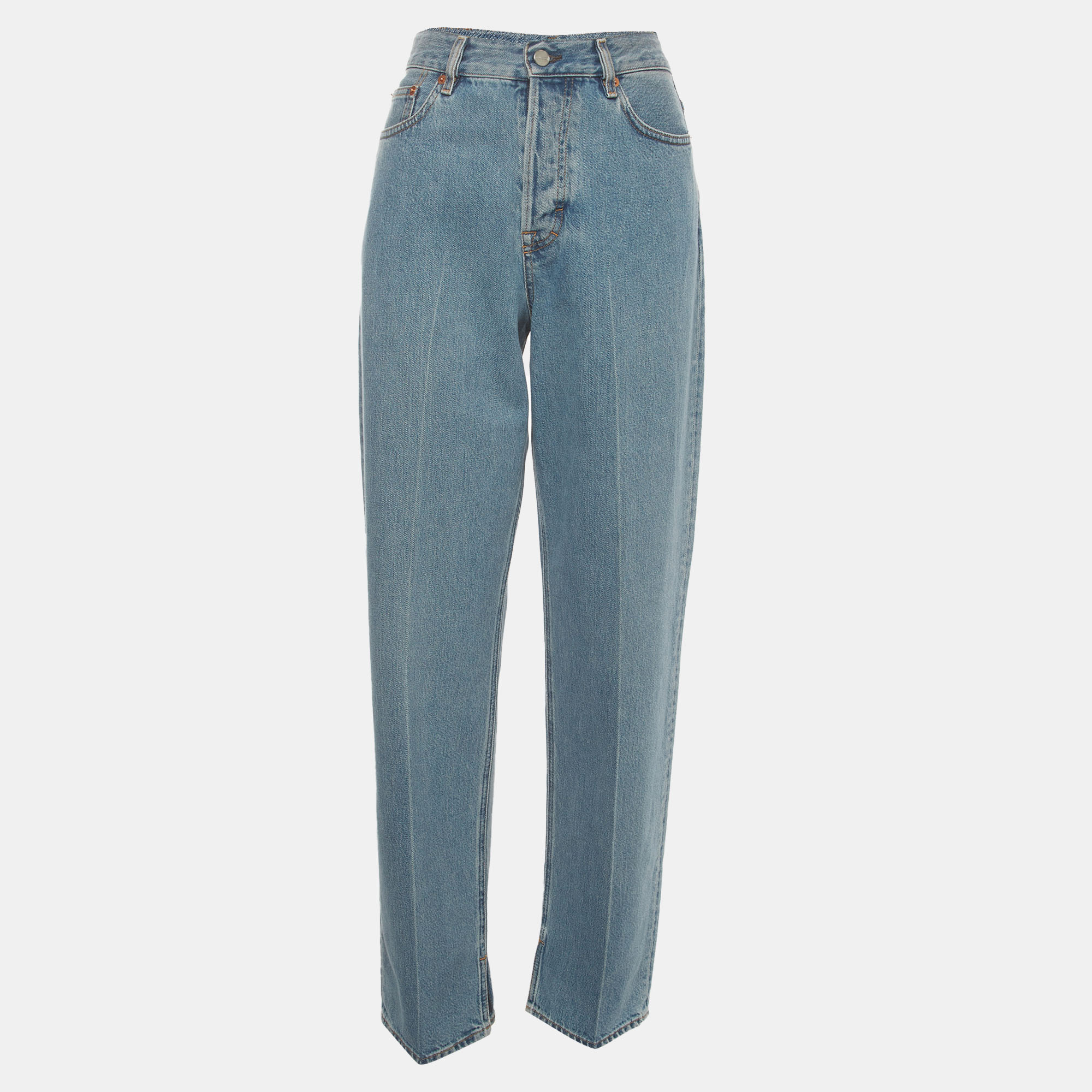 Gucci Blue Distressed Denim Cropped Jeans XS/Waist 30"